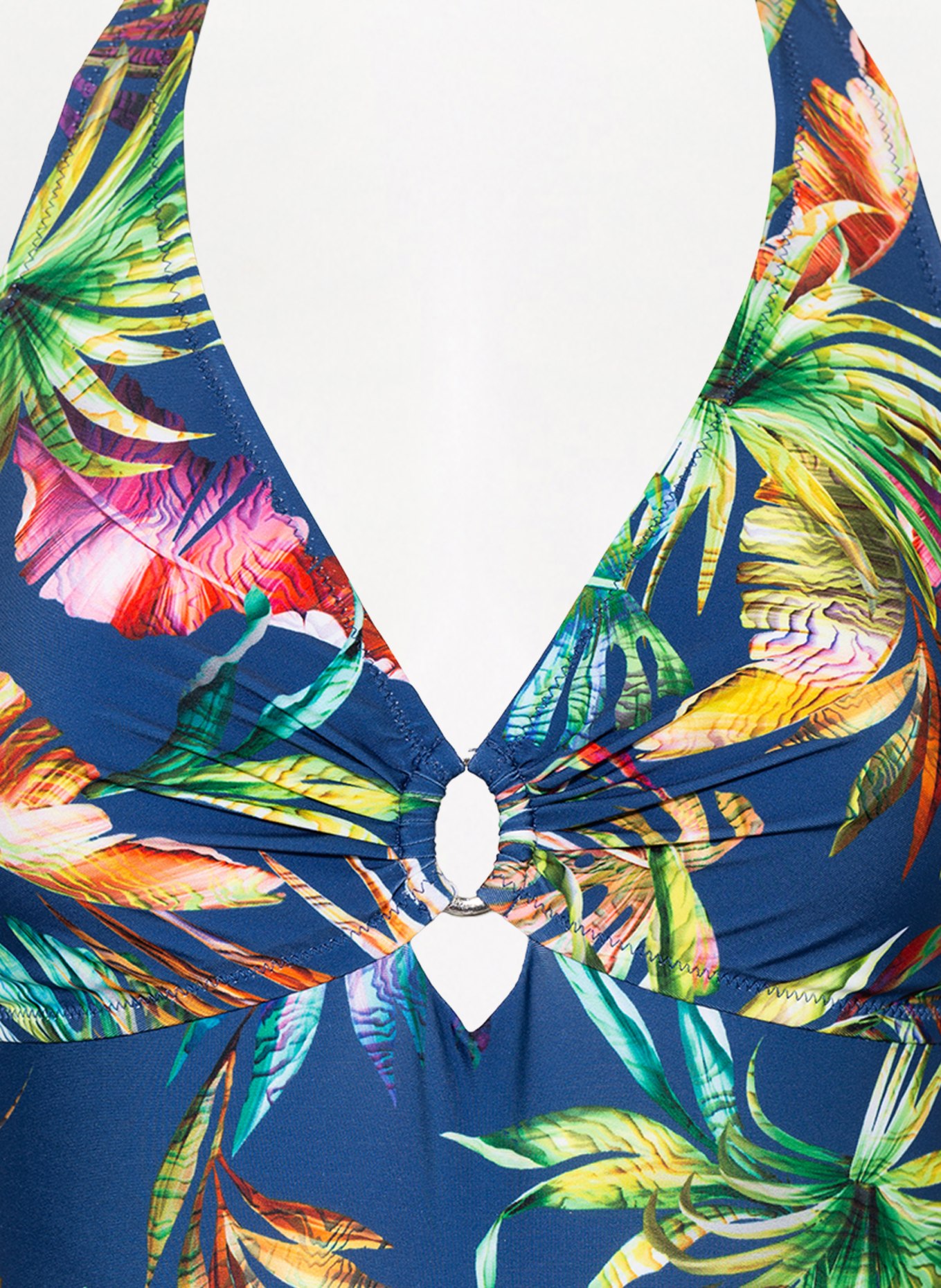 Lidea Halter neck swimsuit PLUNGE, Color: DARK BLUE/ GREEN (Image 4)
