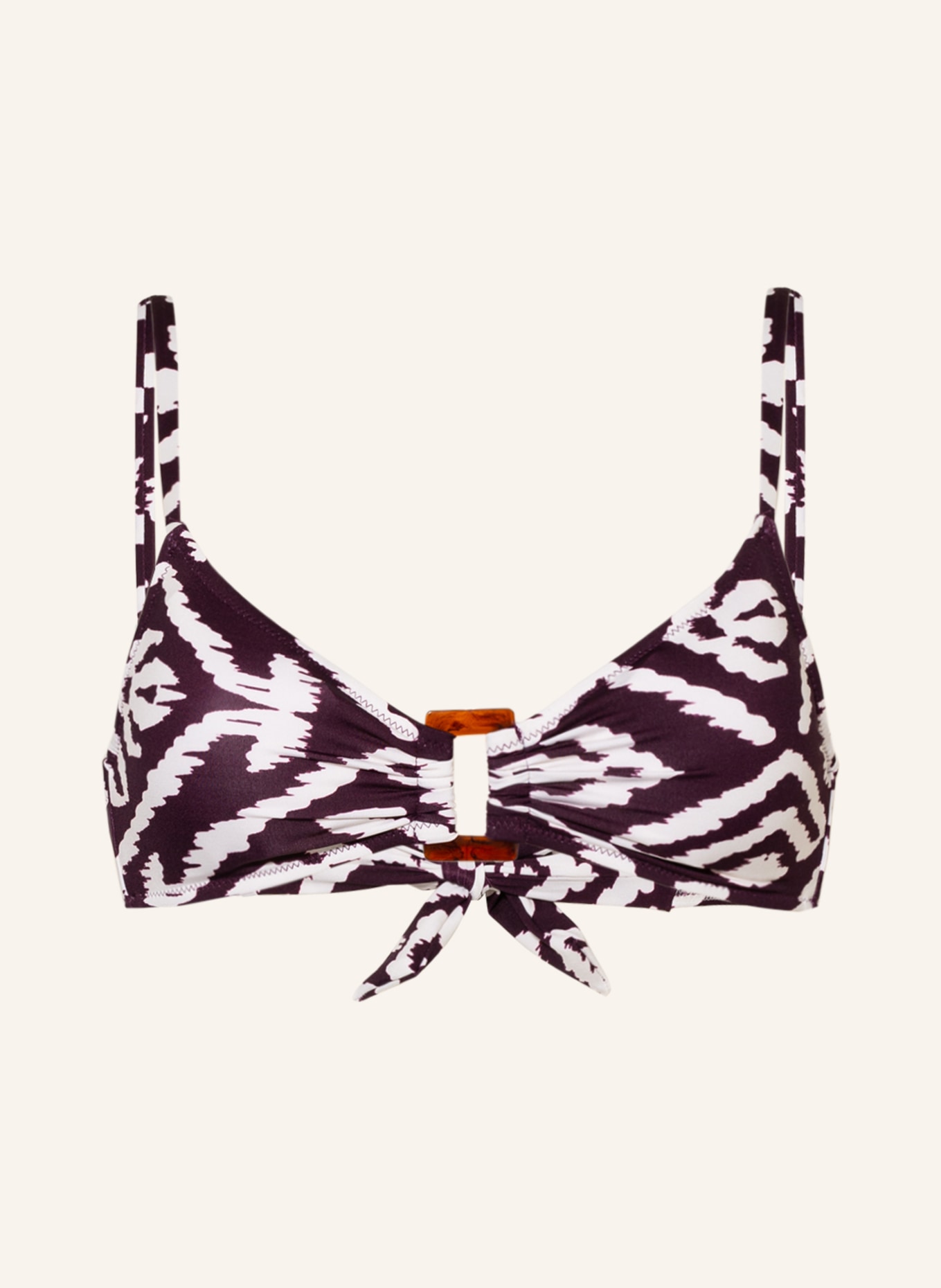 watercult Bralette bikini top MAKRO NOTION , Color: DARK PURPLE/ WHITE (Image 1)