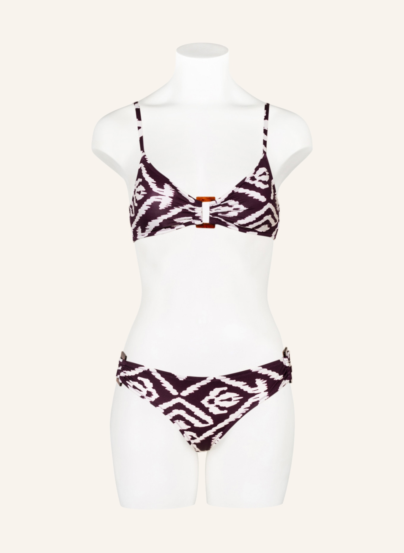 watercult Bralette bikini top MAKRO NOTION , Color: DARK PURPLE/ WHITE (Image 2)