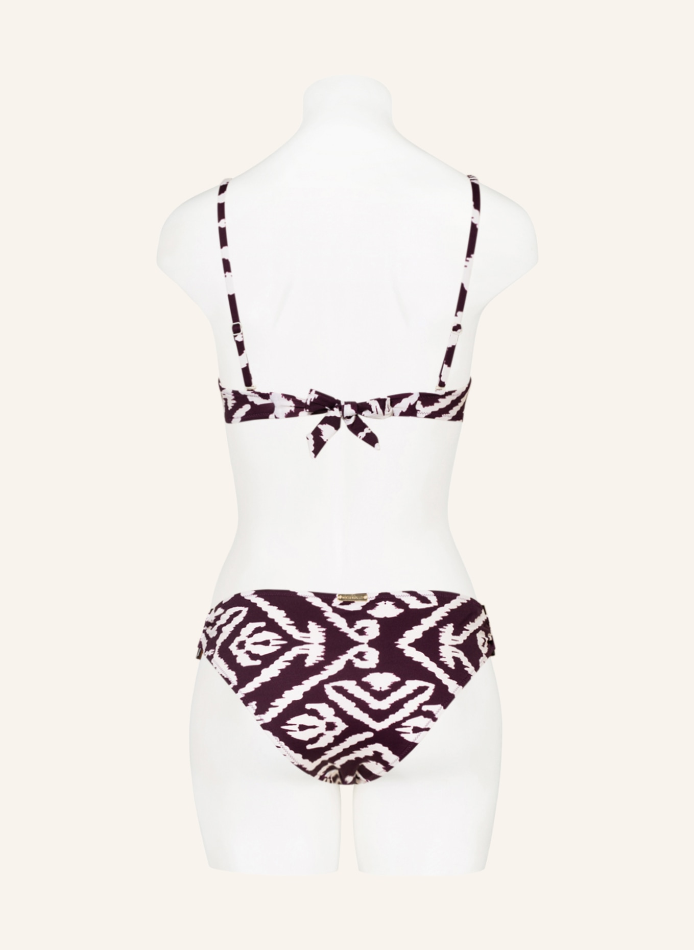 watercult Bralette bikini top MAKRO NOTION , Color: DARK PURPLE/ WHITE (Image 3)