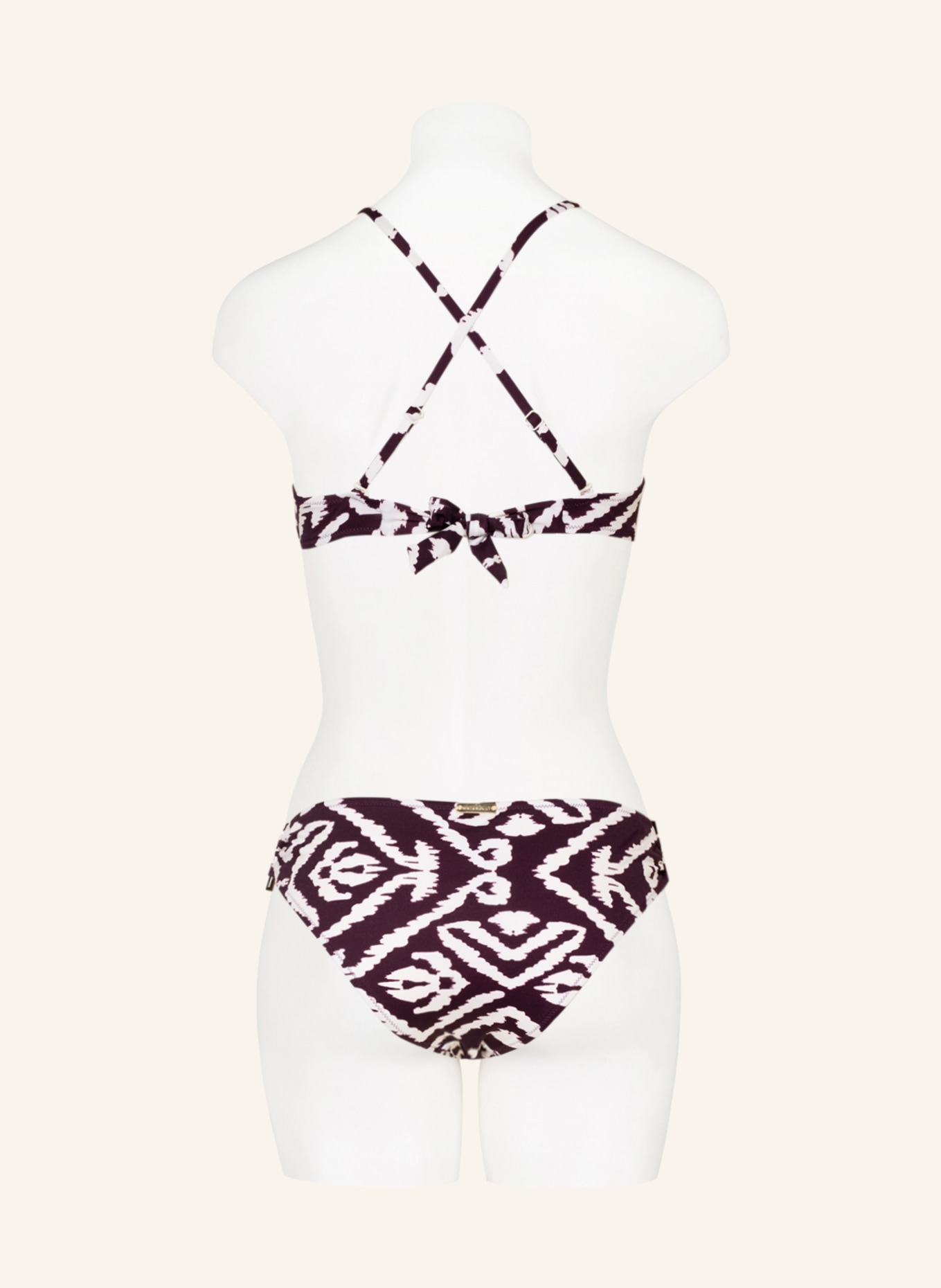 watercult Bralette bikini top MAKRO NOTION , Color: DARK PURPLE/ WHITE (Image 4)