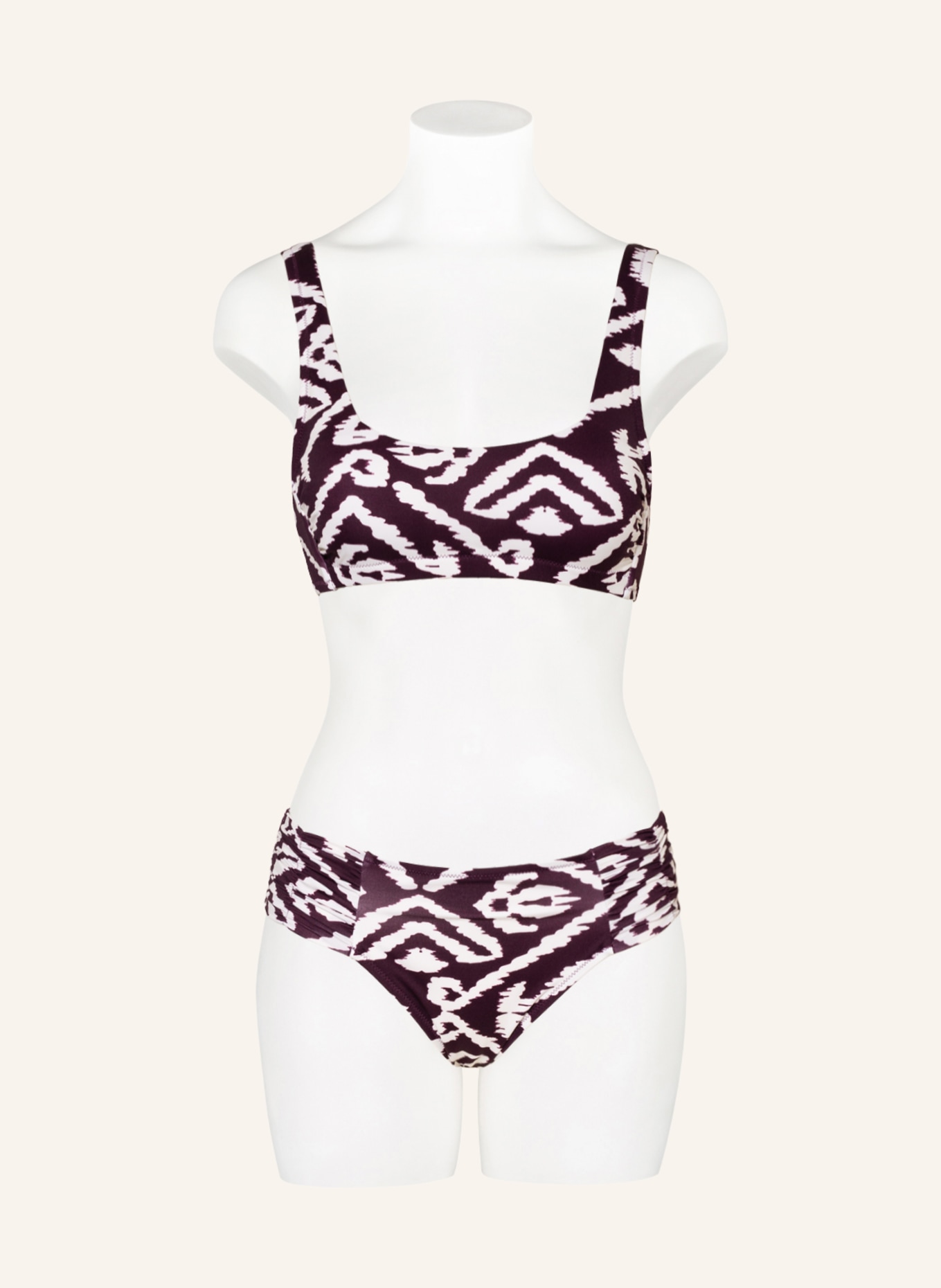 watercult Bralette bikini top MAKRO NOTION , Color: DARK PURPLE/ WHITE (Image 2)