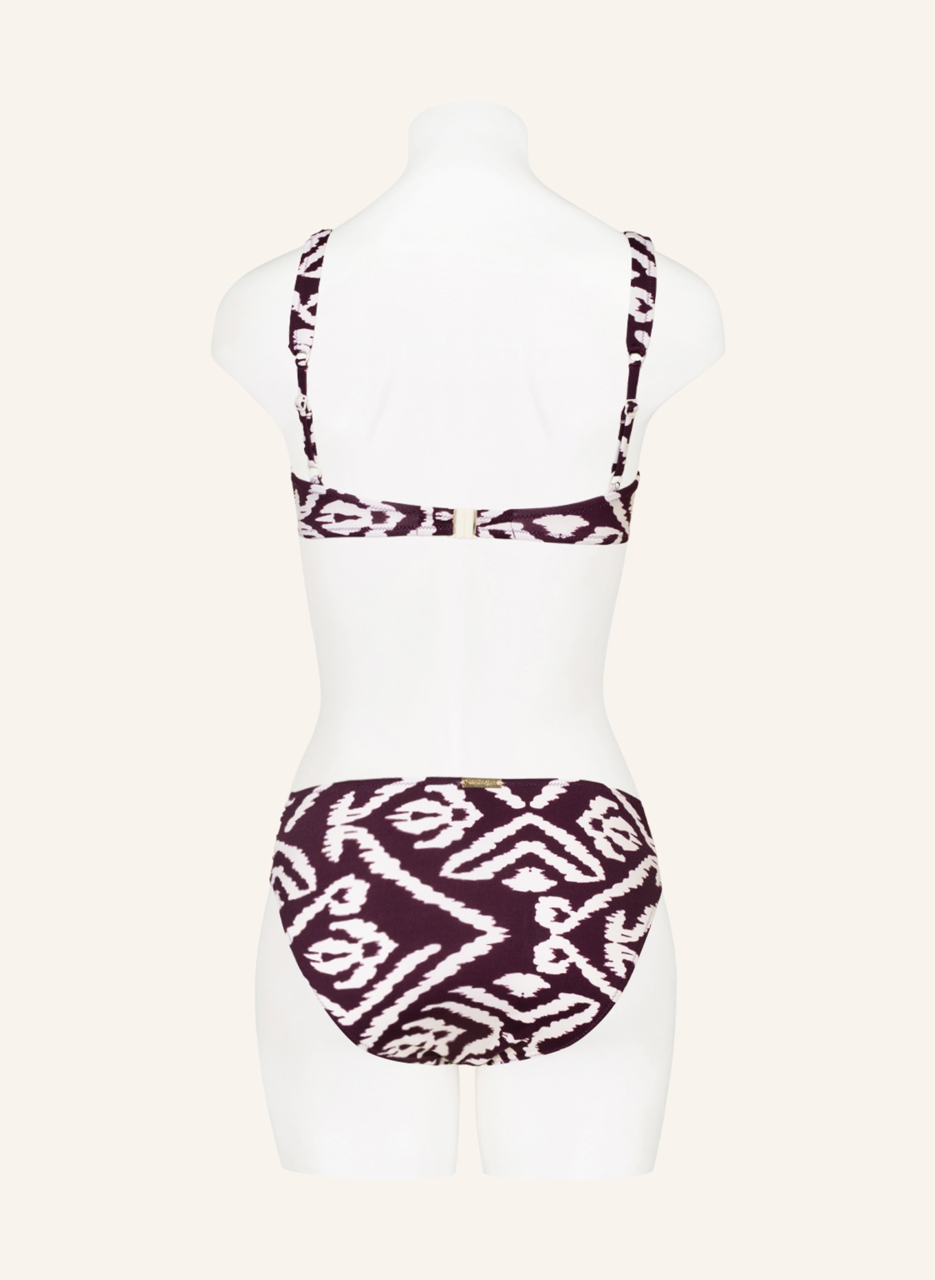 watercult Bralette bikini top MAKRO NOTION , Color: DARK PURPLE/ WHITE (Image 3)