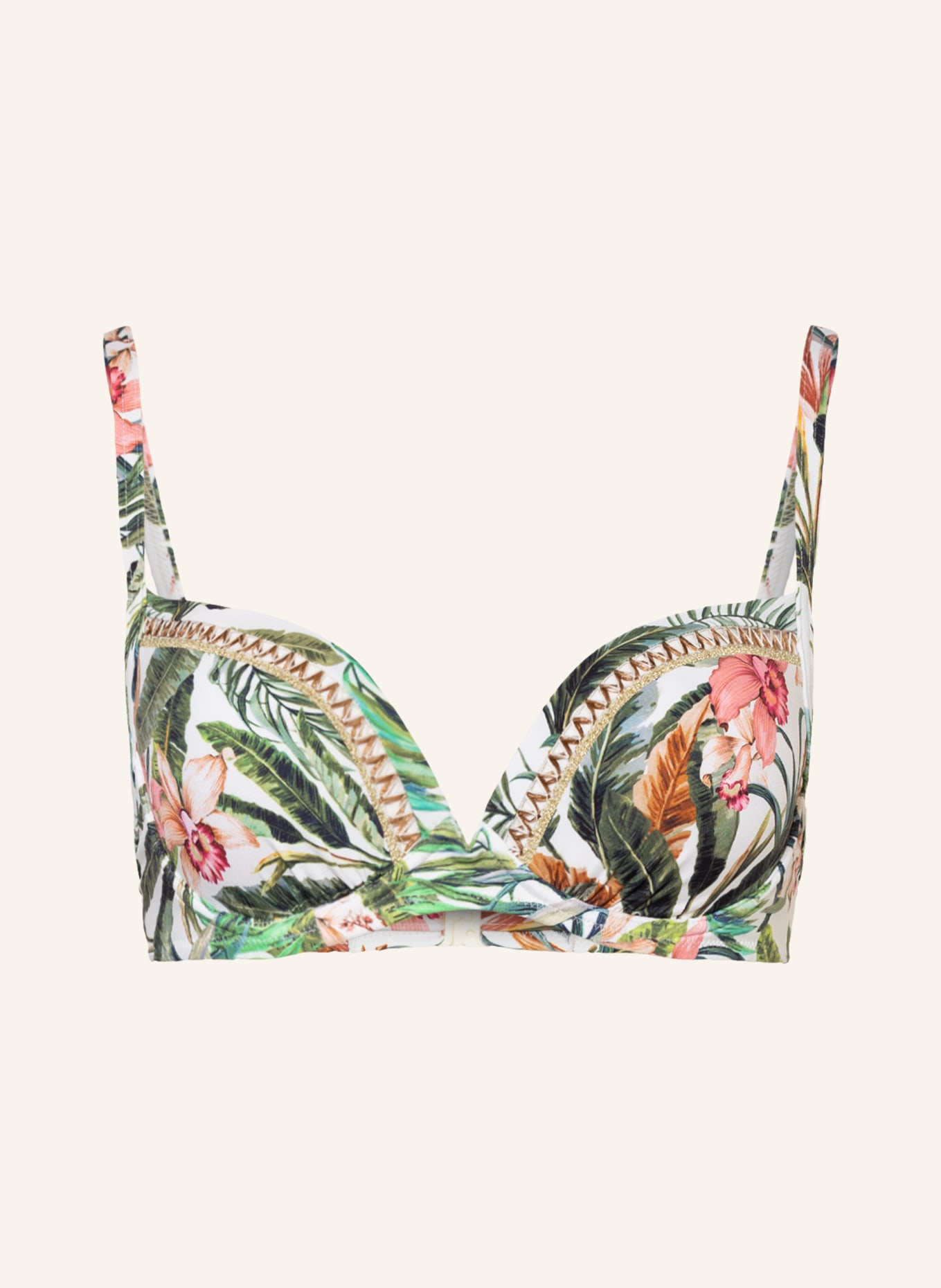 watercult Underwired bikini top EXOTIC DIVE , Color: WHITE/ GREEN/ LIGHT RED (Image 1)