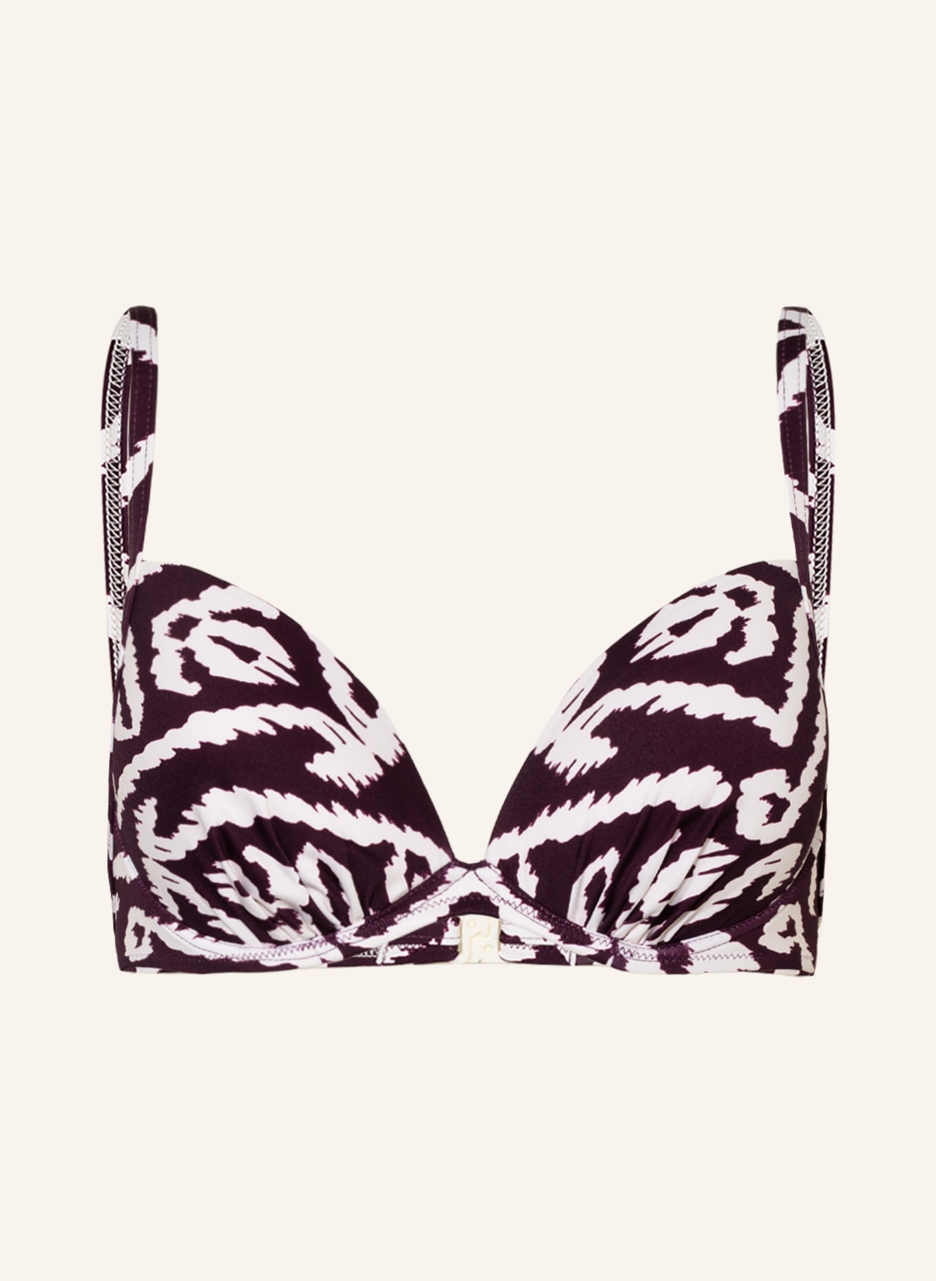 watercult Underwired bikini top MAKRO NOTION, Color: DARK PURPLE/ WHITE (Image 1)