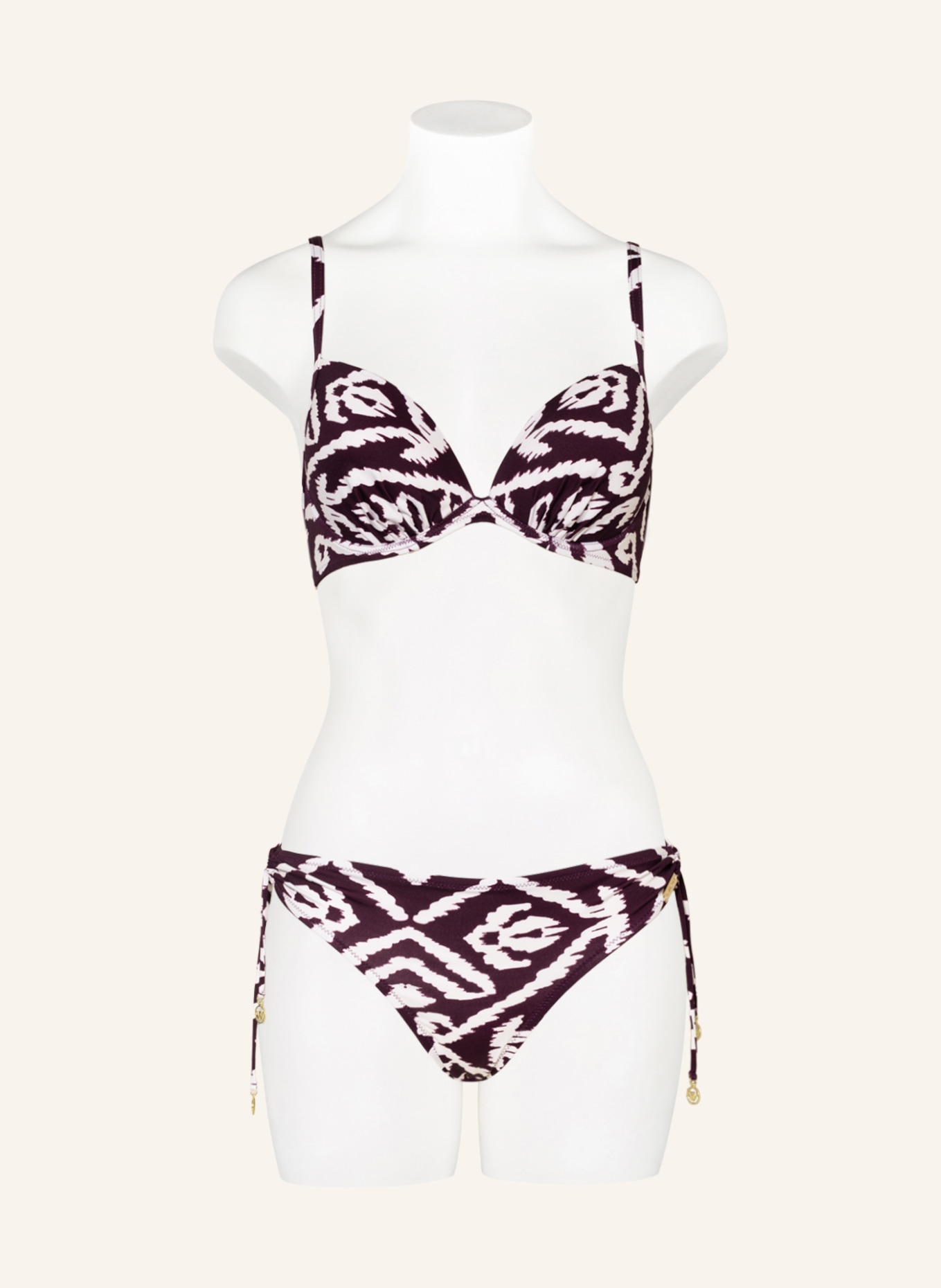 watercult Underwired bikini top MAKRO NOTION, Color: DARK PURPLE/ WHITE (Image 2)
