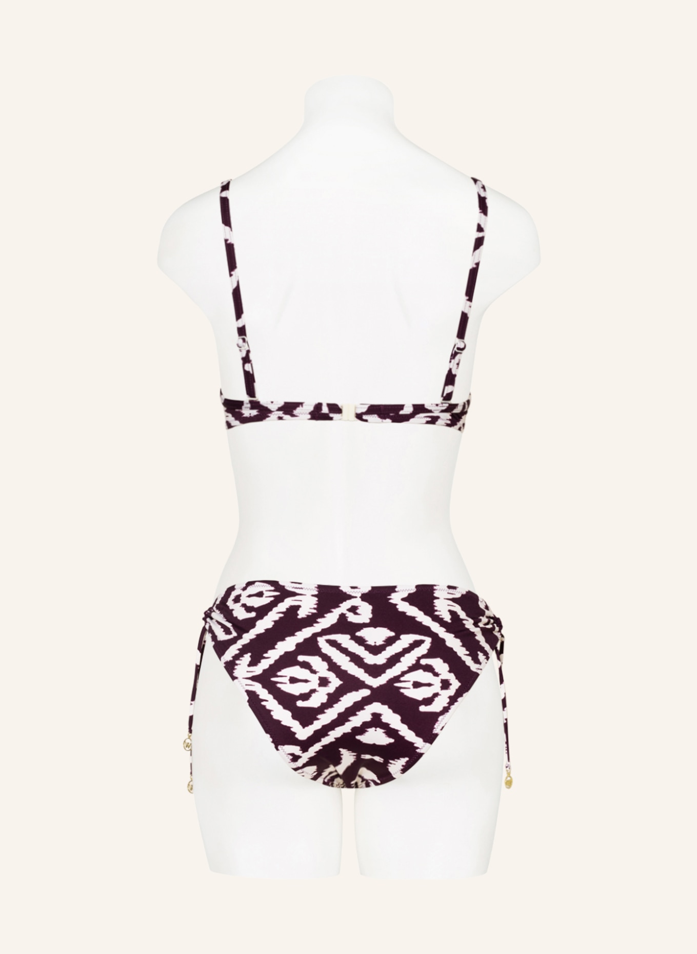 watercult Underwired bikini top MAKRO NOTION, Color: DARK PURPLE/ WHITE (Image 3)