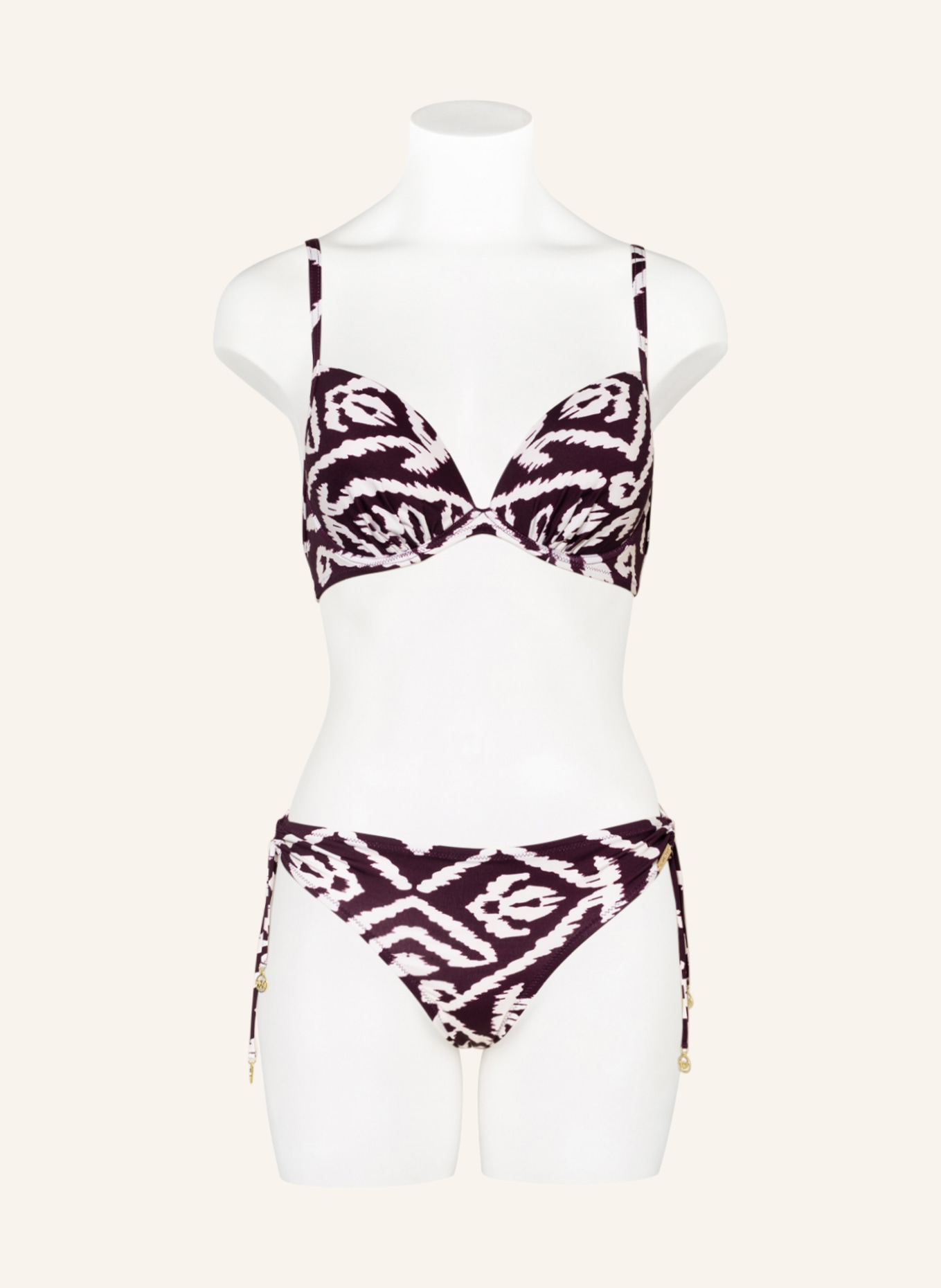 watercult Triangel-Bikini-Hose MAKRO NOTION, Farbe: DUNKELLILA/ WEISS (Bild 2)