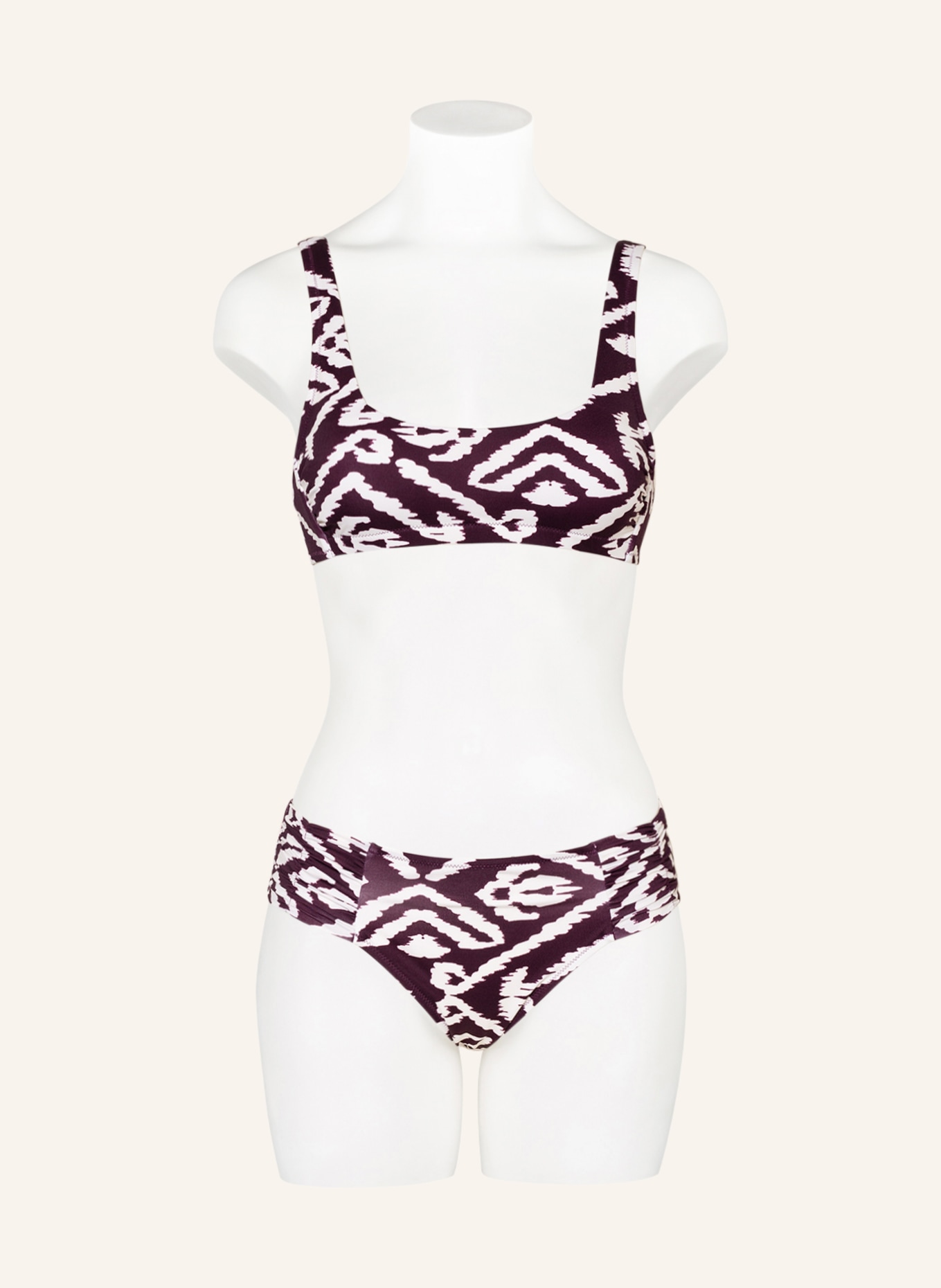 watercult High-waist bikini bottoms MAKRO NOTION , Color: DARK PURPLE/ WHITE (Image 2)