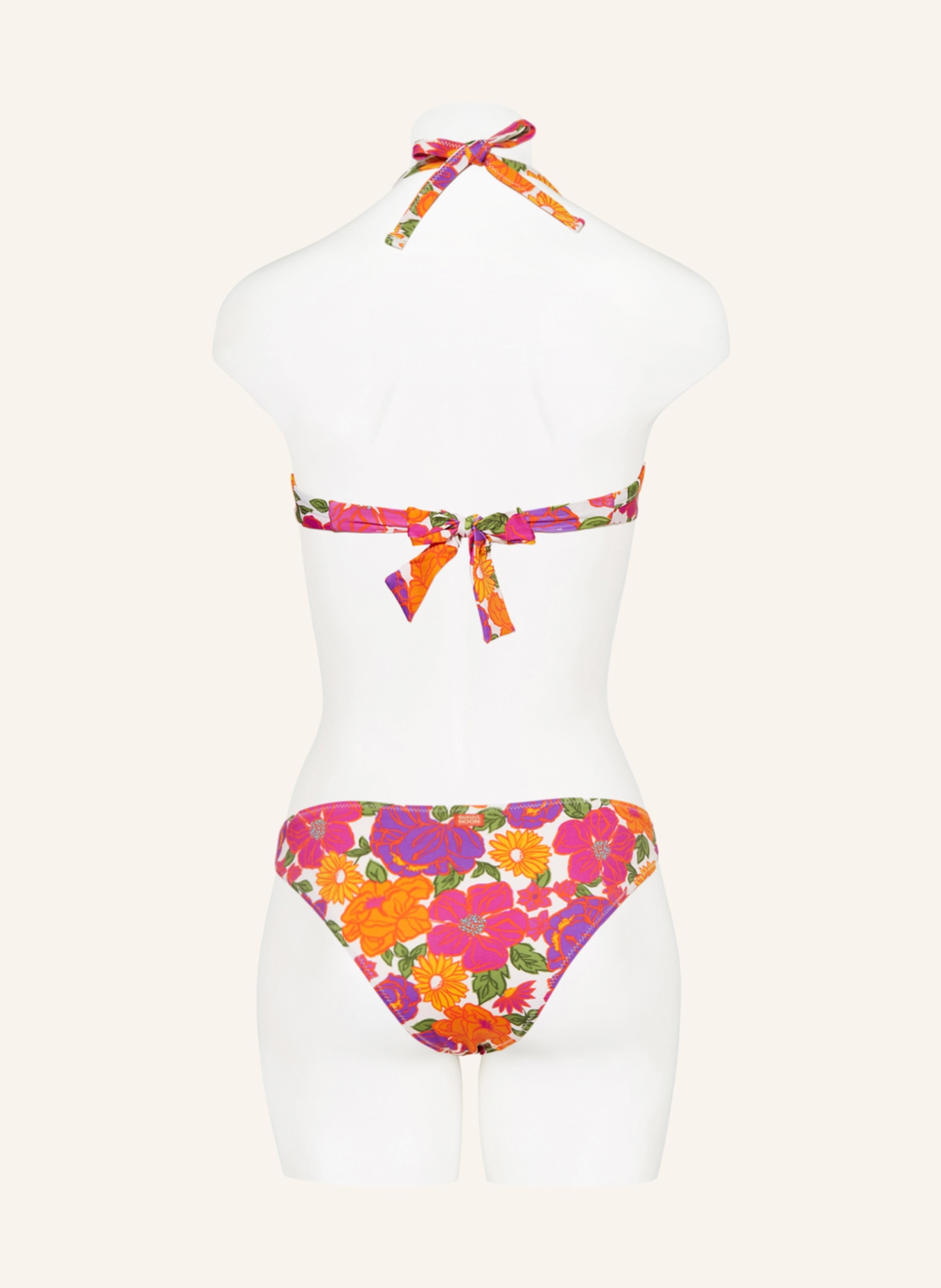BANANA MOON Triangle bikini top AUSTINS EYRO in wrap look, Color: ECRU/ PURPLE (Image 3)