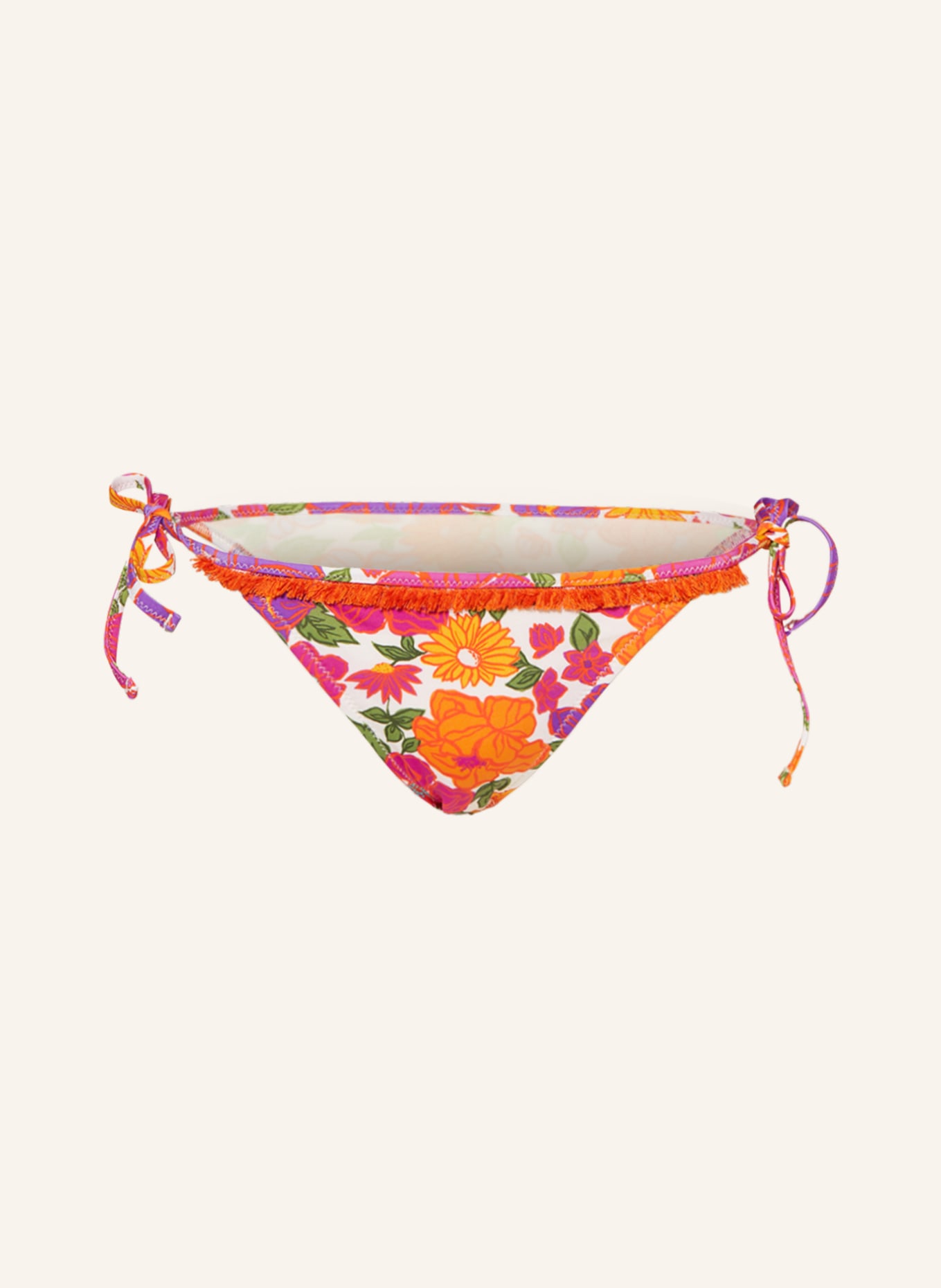 BANANA MOON Triangle bikini bottoms AUSTINS JASKA, Color: ECRU/ ORANGE/ PURPLE (Image 1)