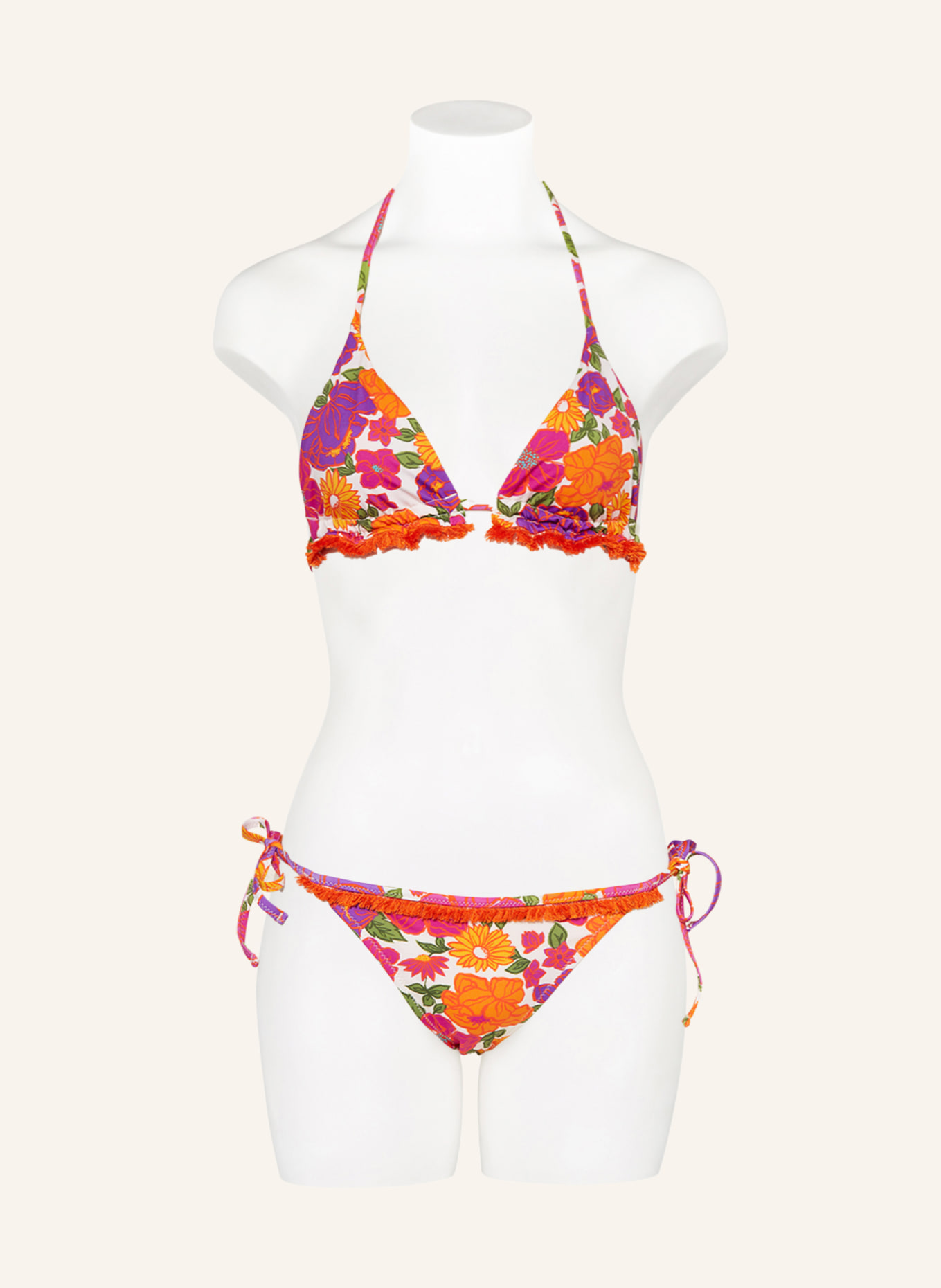 BANANA MOON Triangle bikini bottoms AUSTINS JASKA, Color: ECRU/ ORANGE/ PURPLE (Image 2)