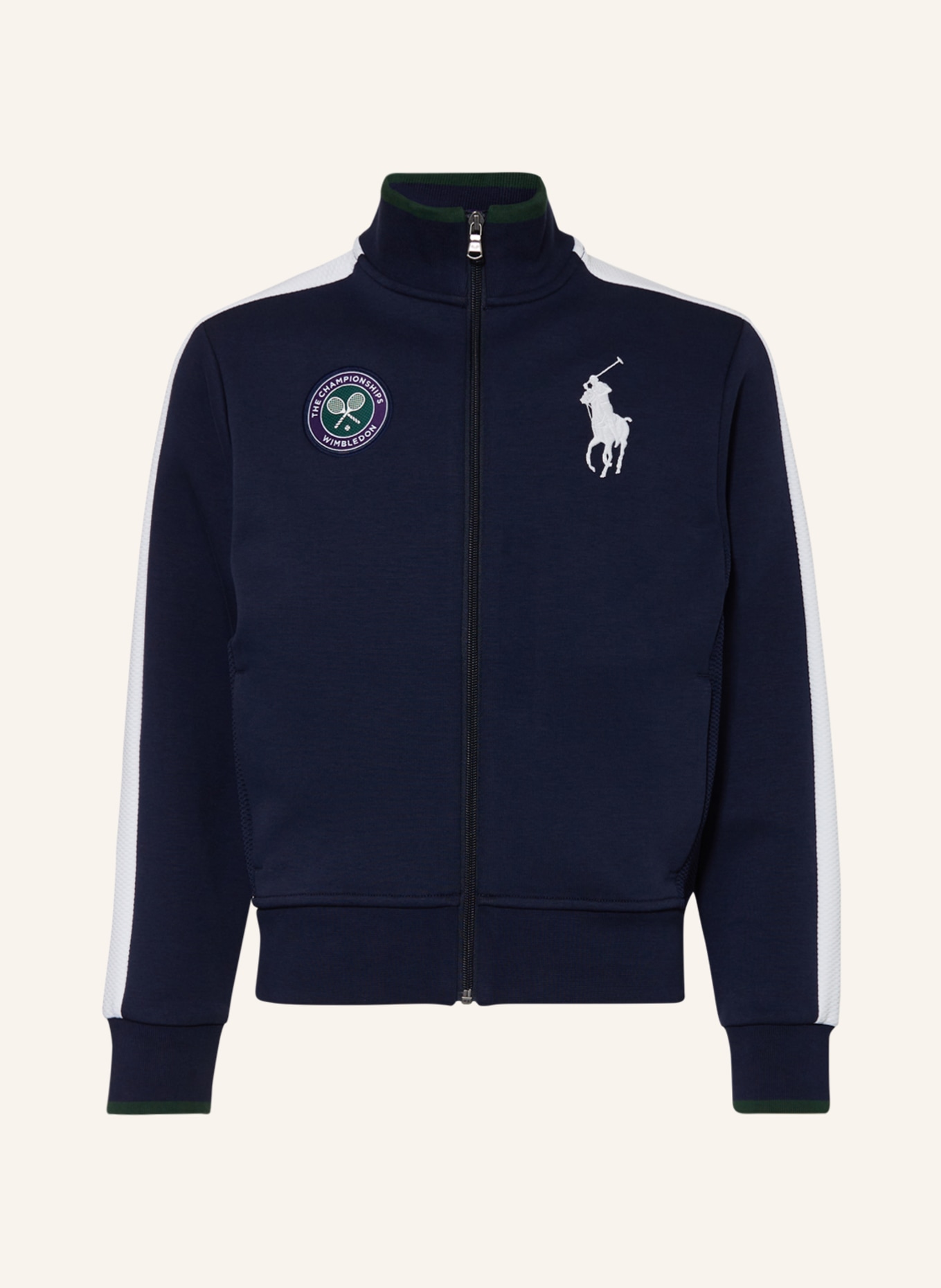POLO RALPH LAUREN Sweatjacke WIMBLEDON mit Galonstreifen: DUNKELBLAU