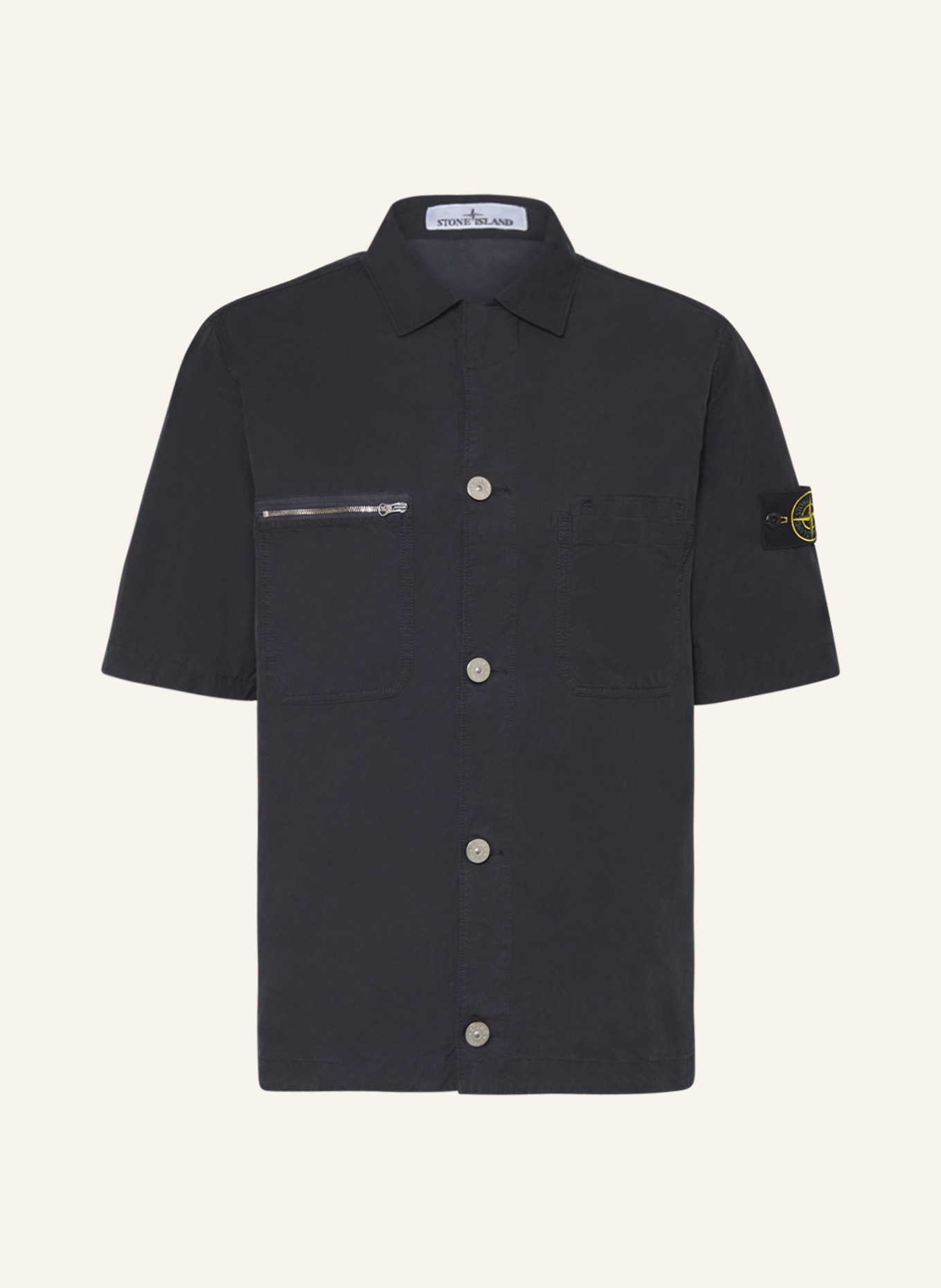 STONE ISLAND Short sleeve shirt comfort fit, Color: DARK BLUE (Image 1)