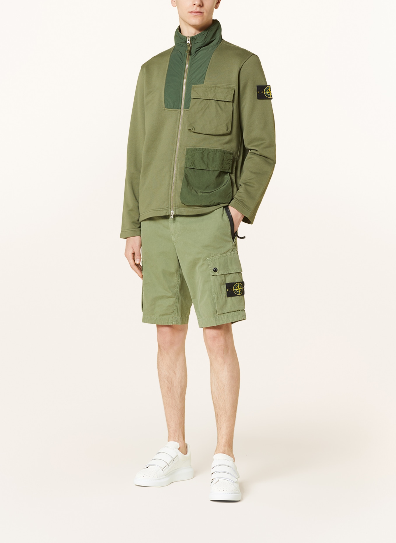 STONE ISLAND Sweat jacket in mixed materials, Color: GREEN (Image 2)