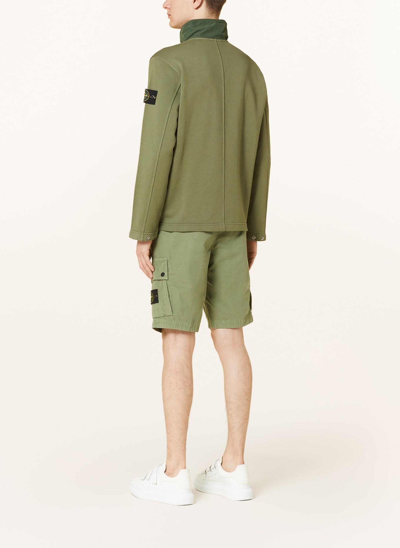 STONE ISLAND Sweat jacket in mixed materials, Color: GREEN (Image 3)