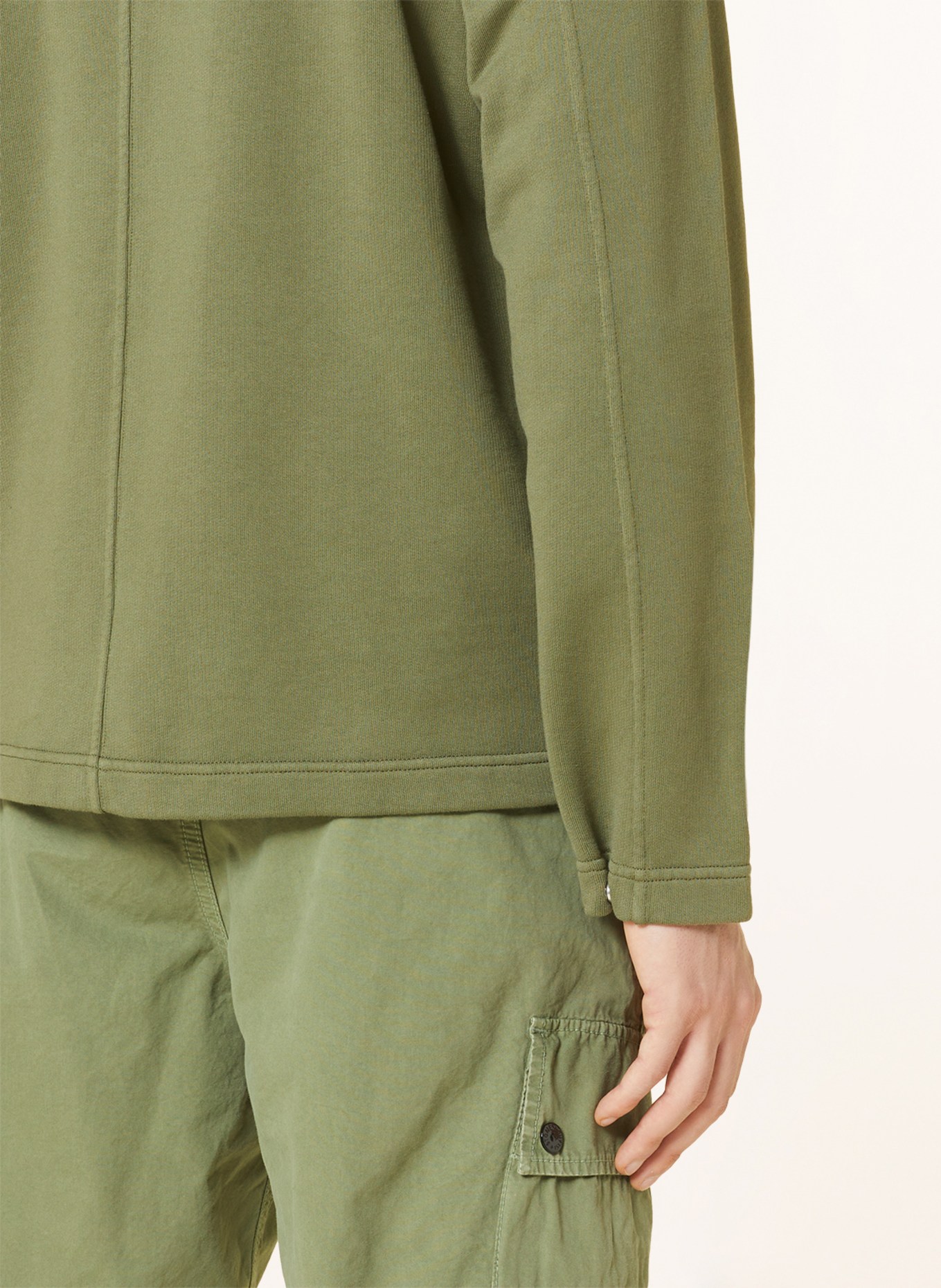 STONE ISLAND Sweat jacket in mixed materials, Color: GREEN (Image 4)