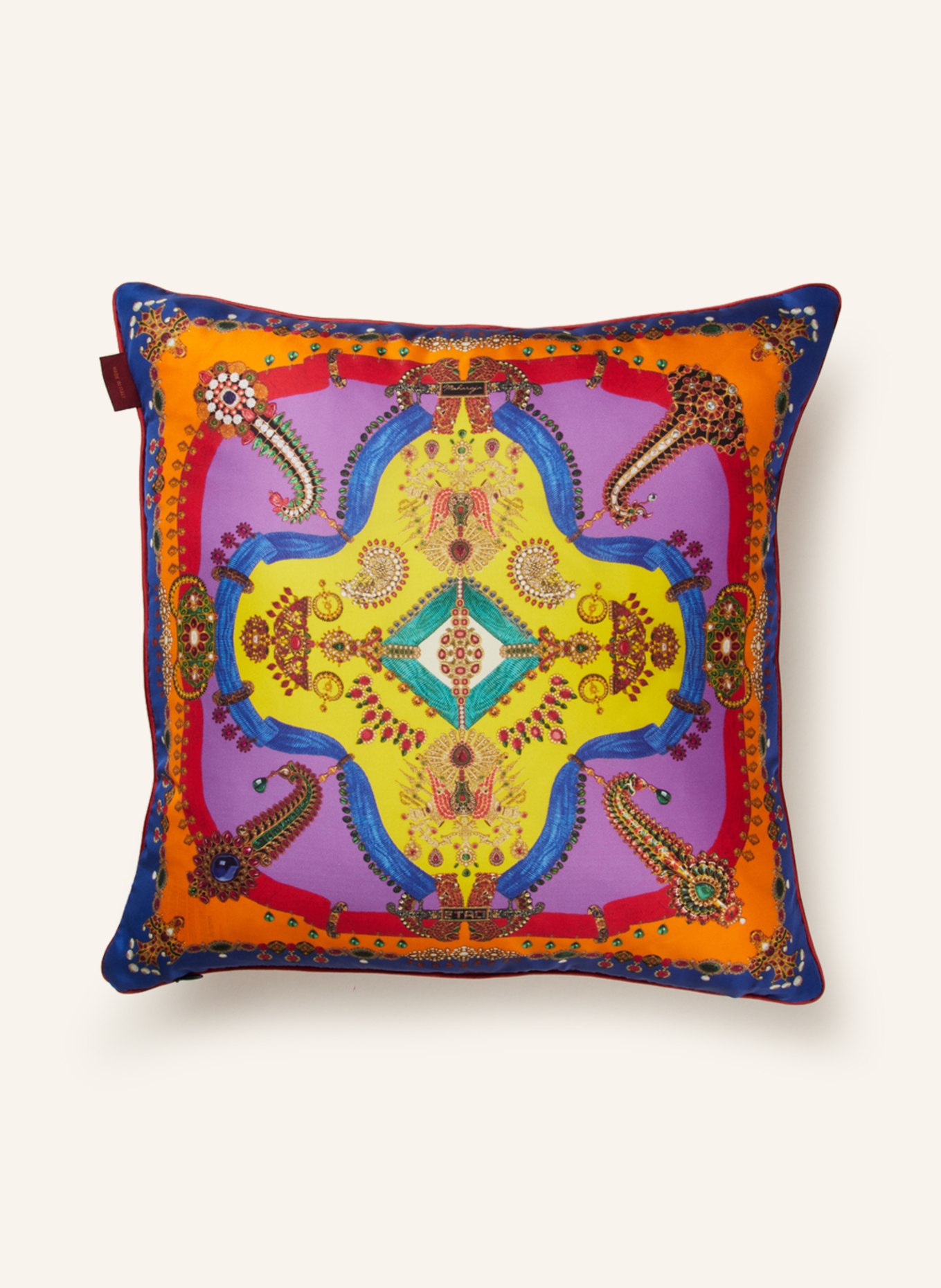 ETRO Home Decorative cushion made of silk, Color: DARK BLUE/ ORANGE/ YELLOW (Image 2)