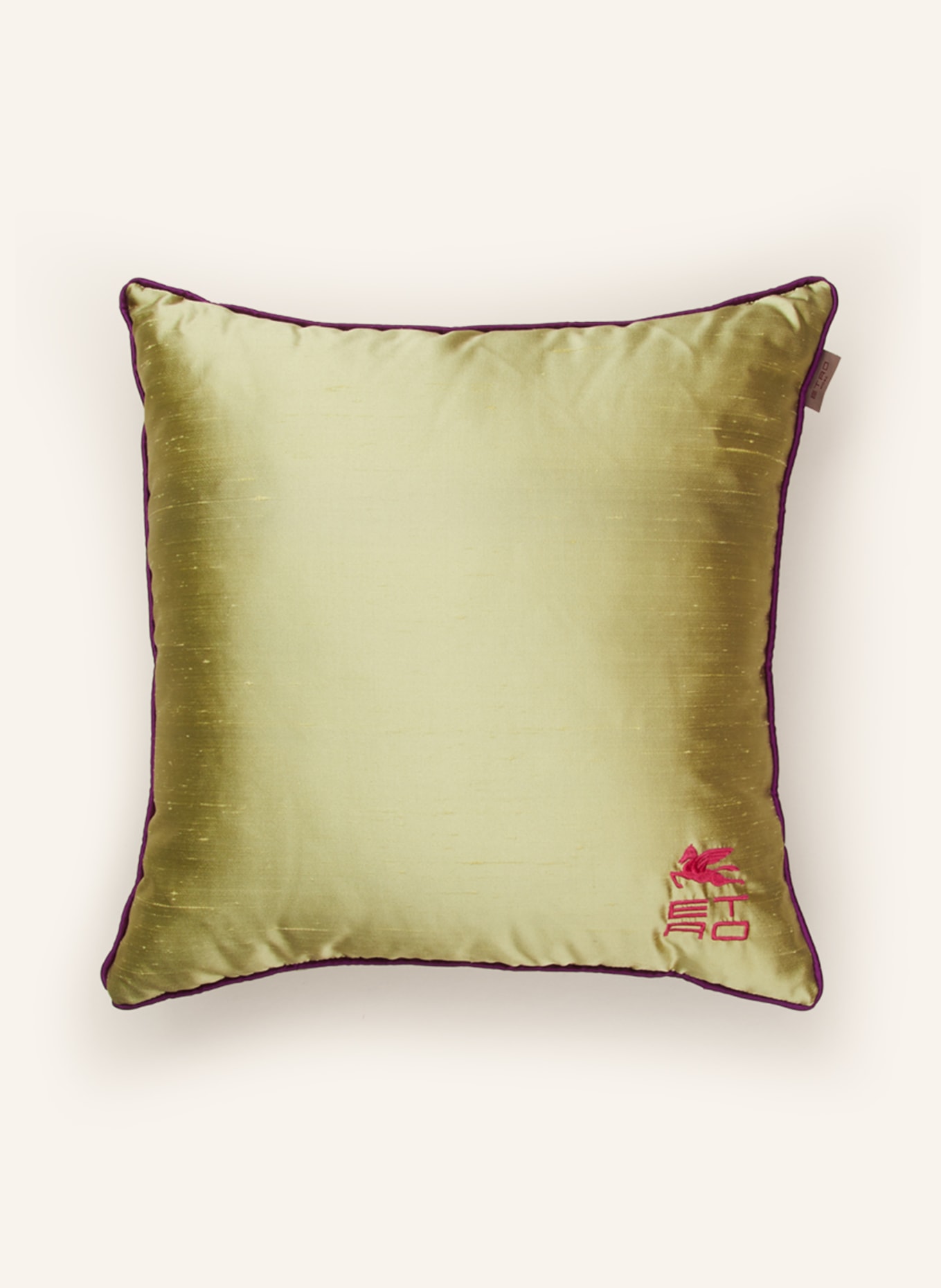 ETRO Home Decorative cushion made of silk, Color: LIGHT GREEN (Image 1)