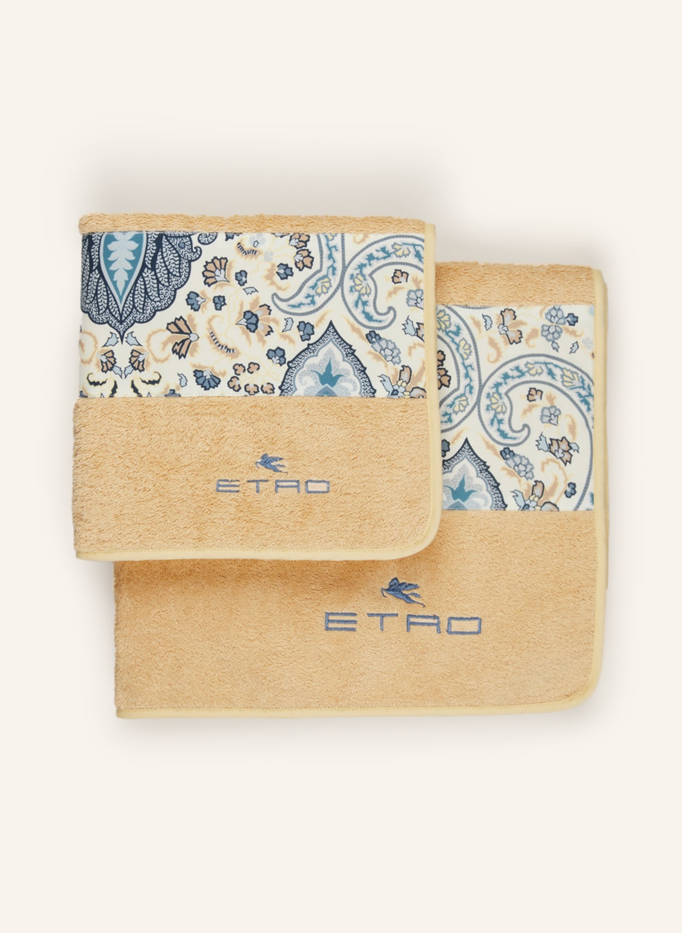 ETRO Home Set: towel and guest towel, Color: DARK YELLOW/ CREAM/ BLUE (Image 1)