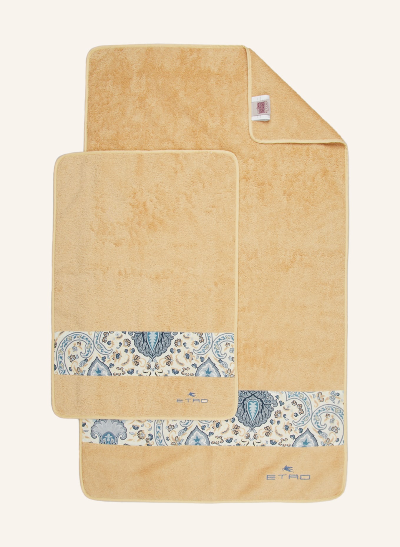 ETRO Home Set: towel and guest towel, Color: DARK YELLOW/ CREAM/ BLUE (Image 3)