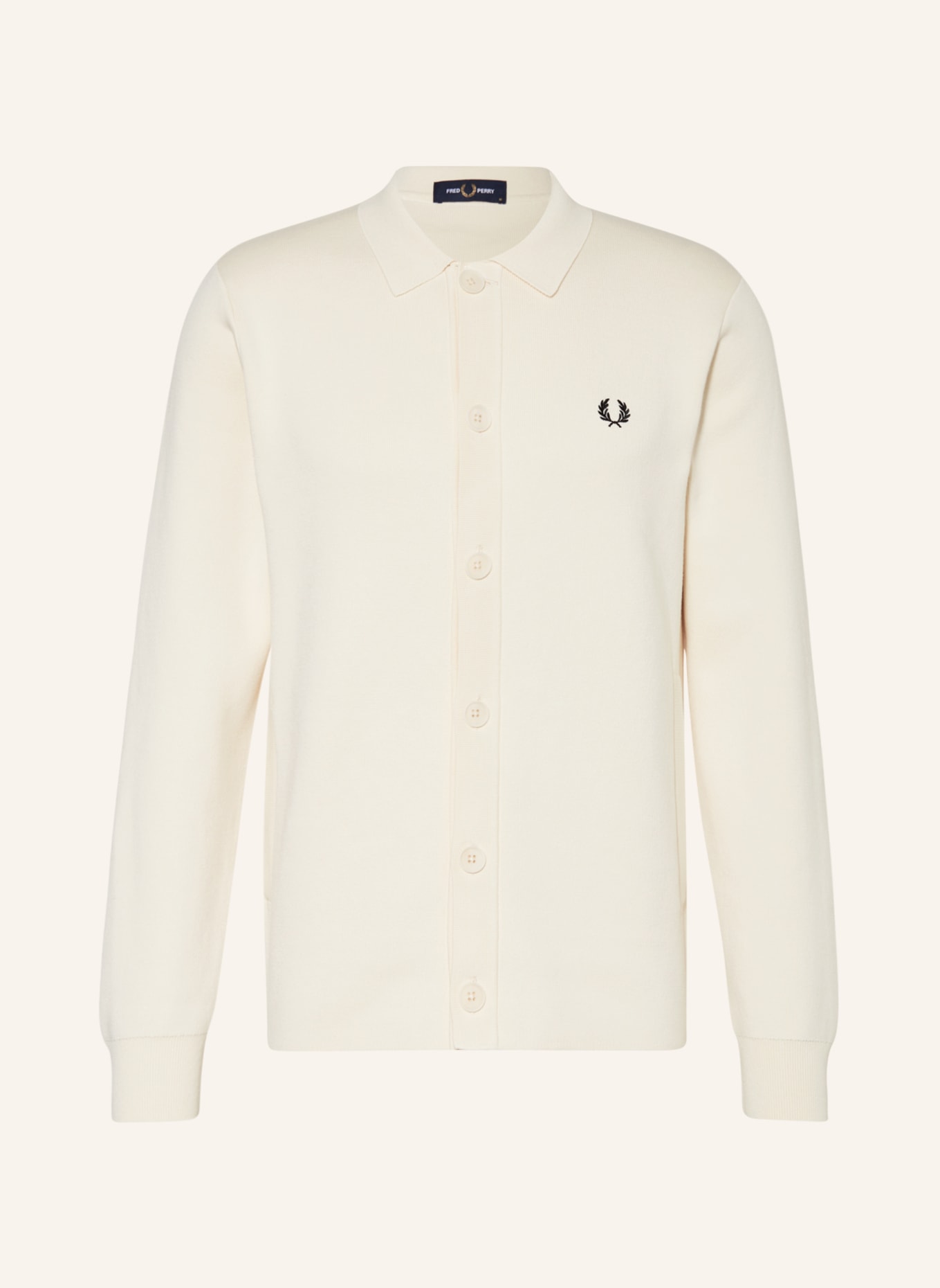 FRED PERRY Cardigan, Color: ECRU (Image 1)