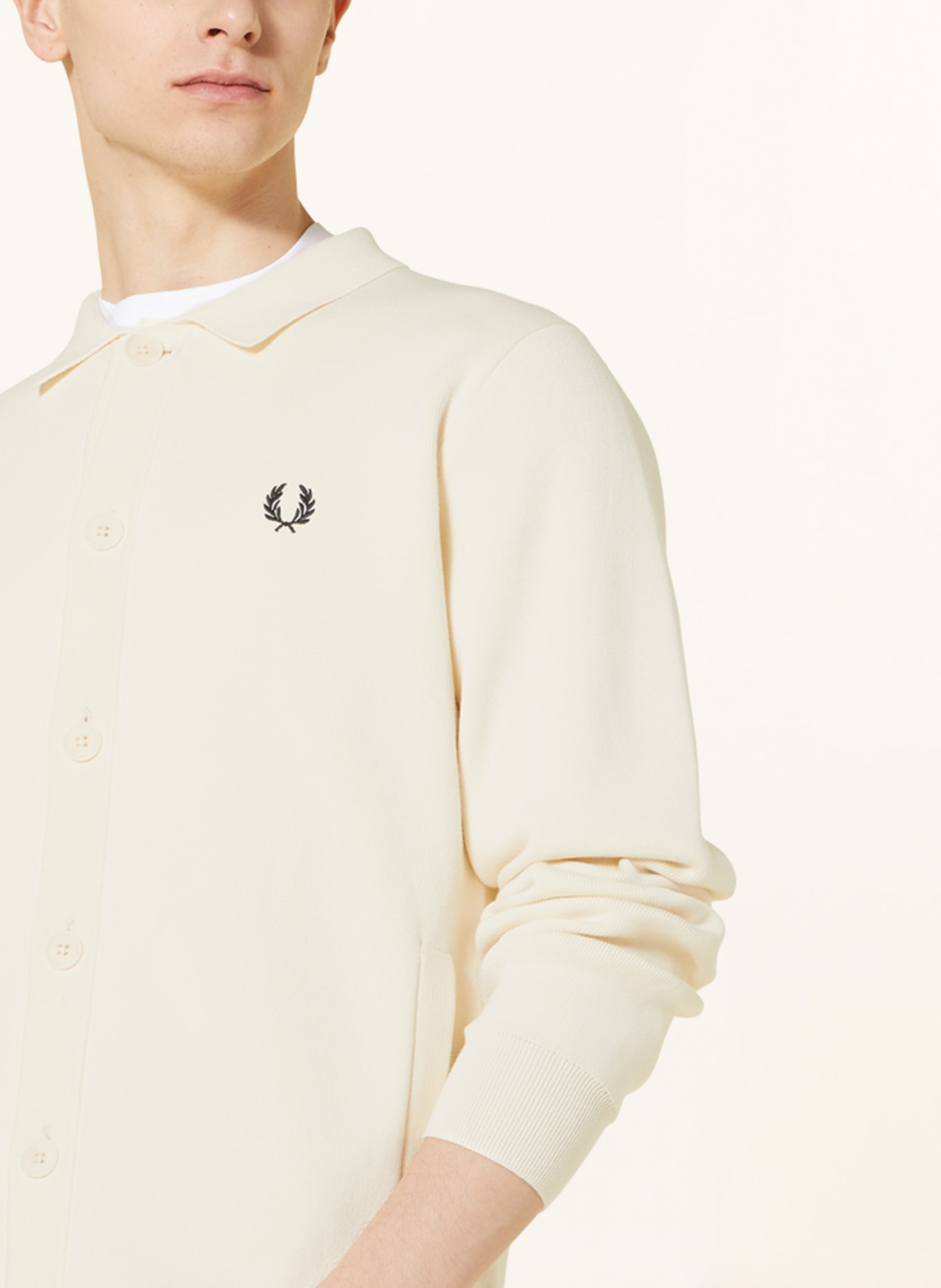 FRED PERRY Cardigan, Color: ECRU (Image 4)