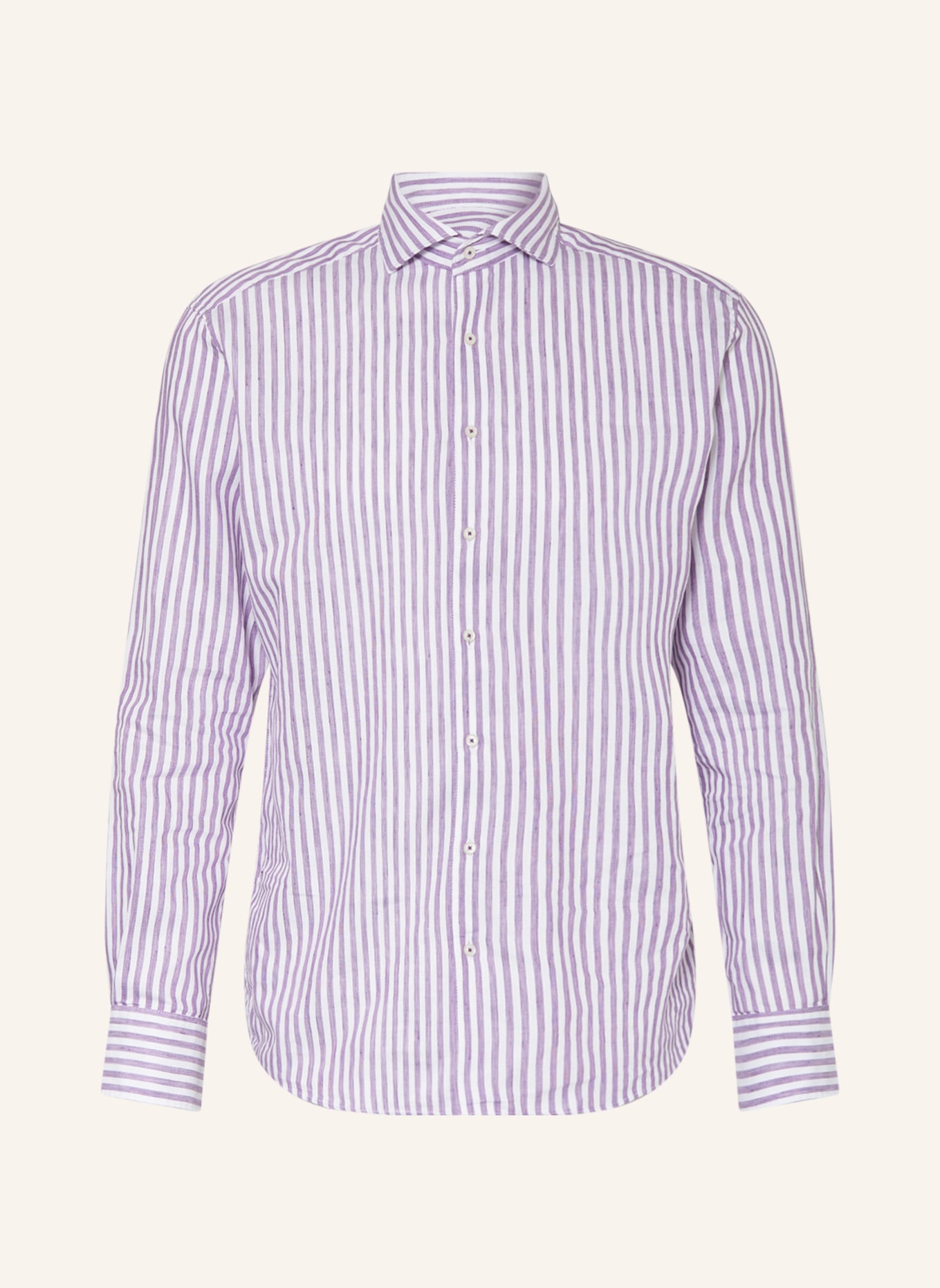 ETERNA 1863 Shirt modern fit with linen in white/ light purple