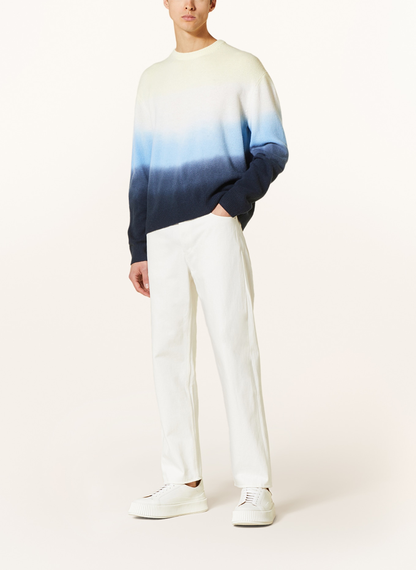 JIL SANDER Sweater, Color: LIGHT YELLOW/ LIGHT BLUE/ BLUE (Image 2)