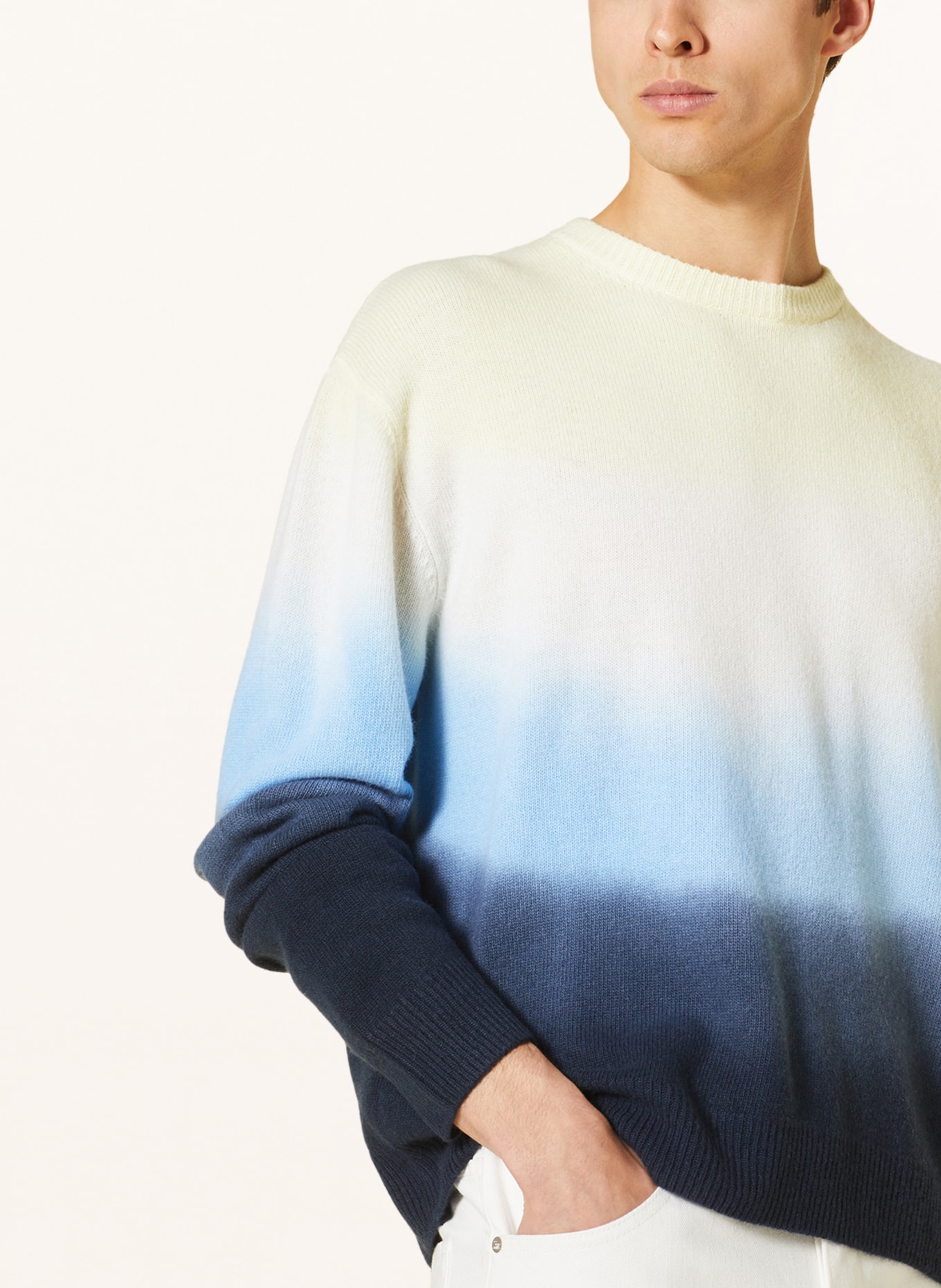 JIL SANDER Sweater, Color: LIGHT YELLOW/ LIGHT BLUE/ BLUE (Image 4)