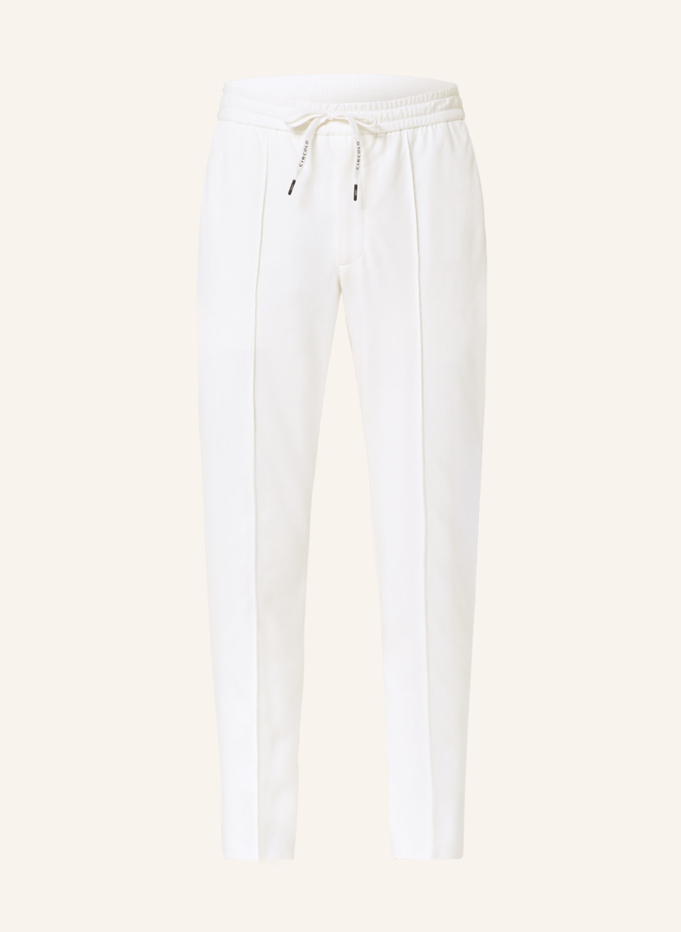 CIRCOLO 1901 Piqué trousers slim fit in jogger style, Color: WHITE(Image null)