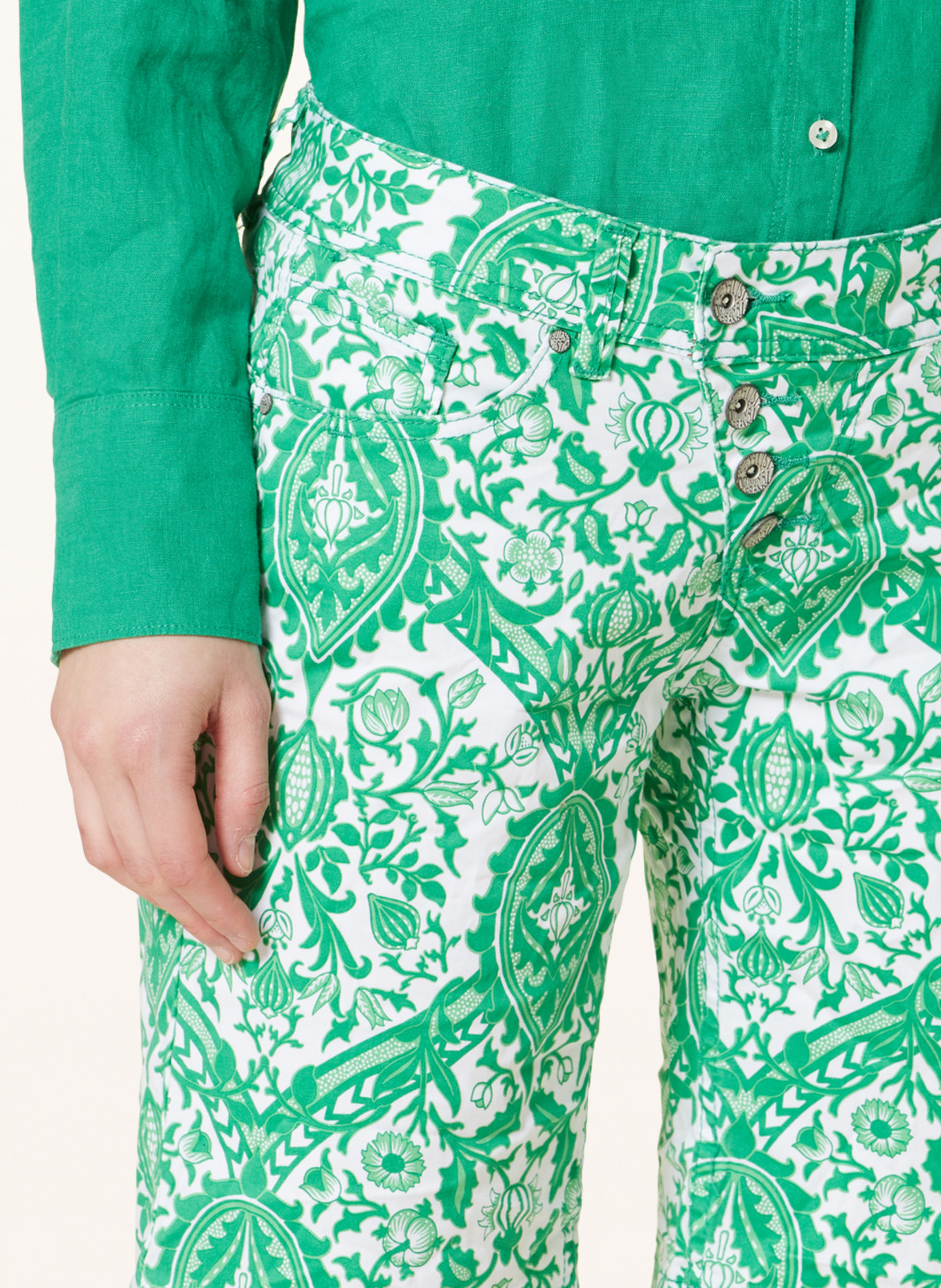 Buena Vista Shorts MALIBU, Color: WHITE/ GREEN (Image 5)