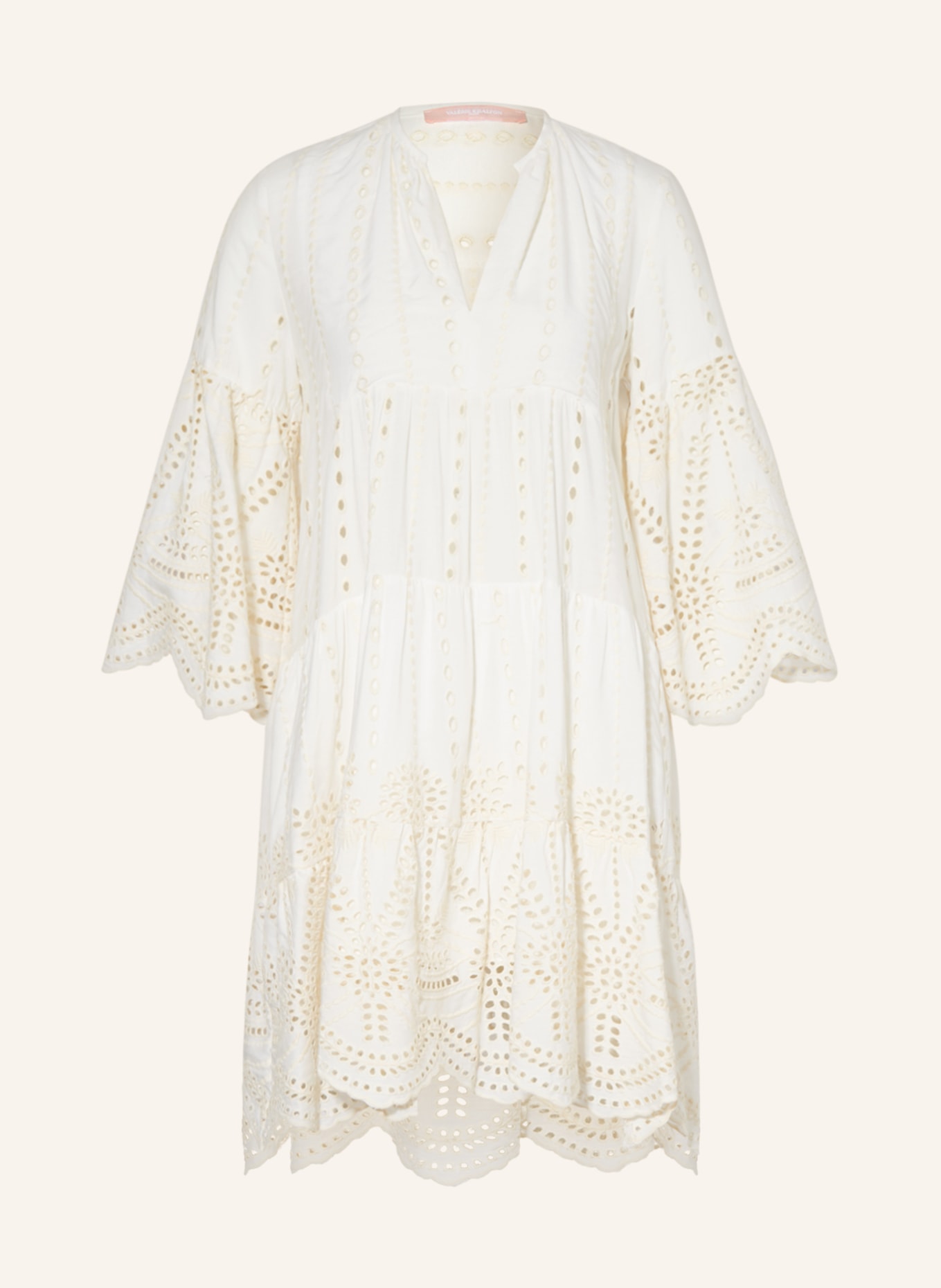 VALÉRIE KHALFON Dress RIVA with 3/4 sleeves and broderie anglaise, Color: ECRU(Image null)