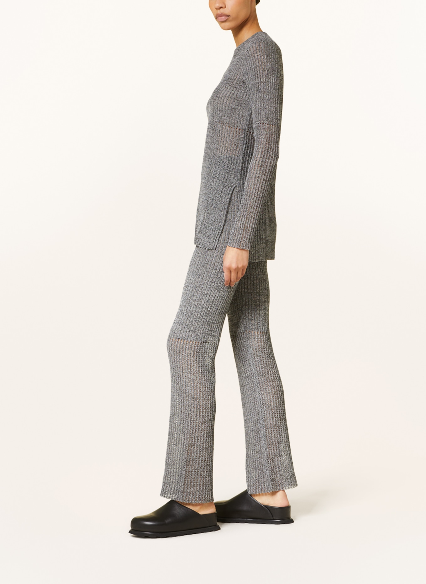 Nanushka Knit trousers KARINE, Color: BLACK/ LIGHT GRAY (Image 4)