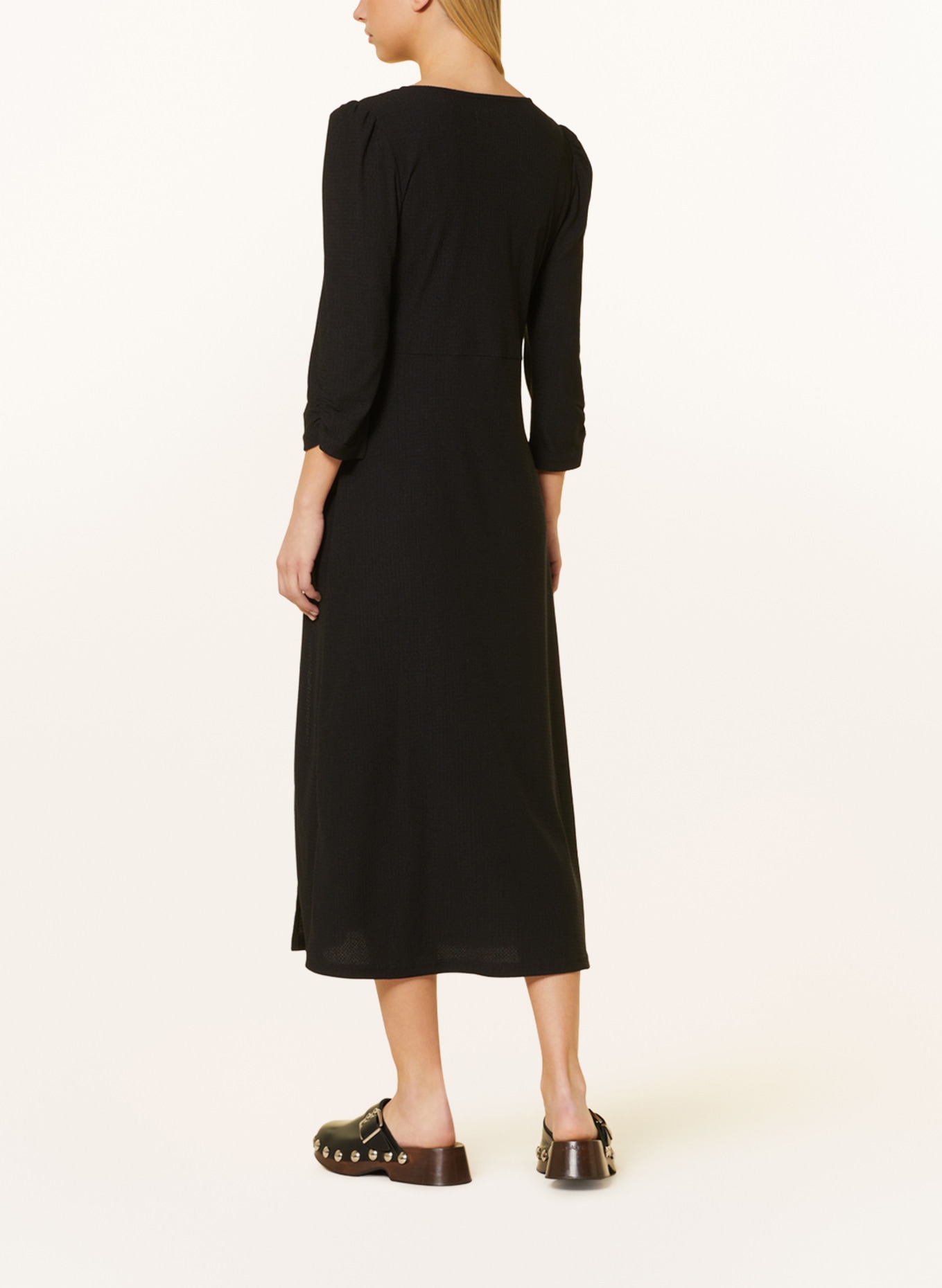 lollys laundry Dress HAVANA with 3/4 sleeves, Color: BLACK (Image 3)