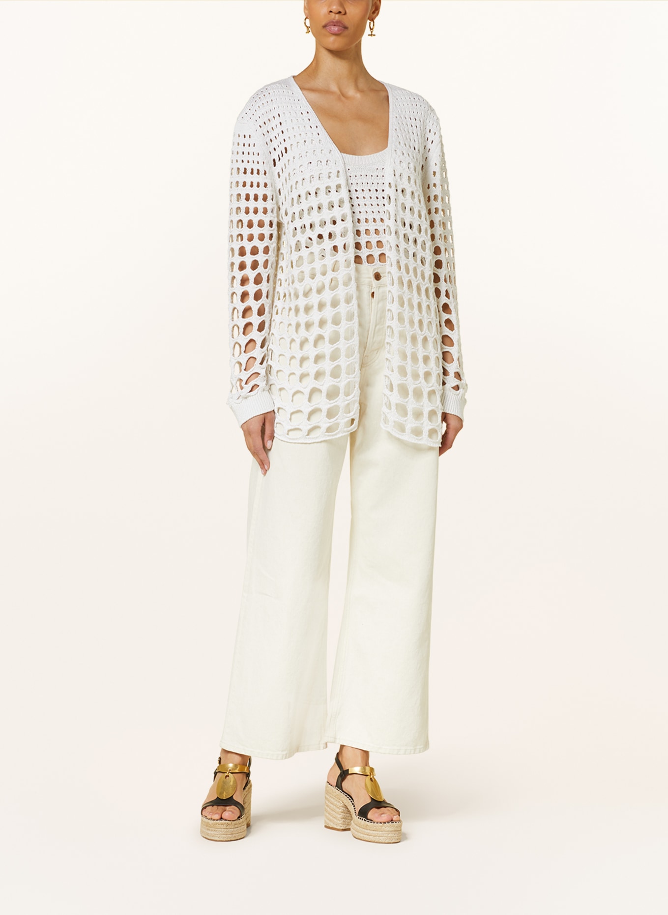 Chloé Knit cardigan made of silk, Color: WHITE (Image 2)
