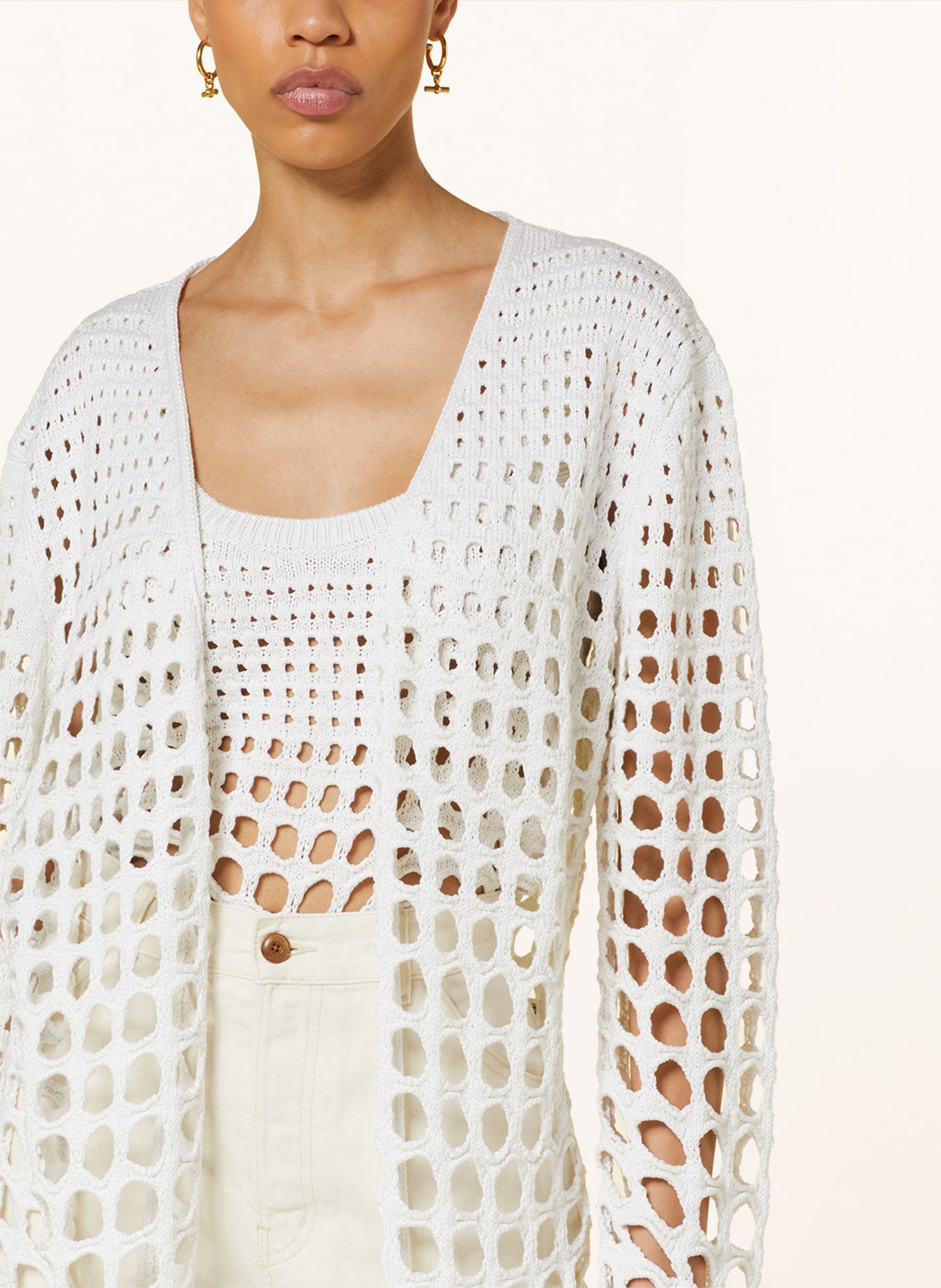 Chloé Knit cardigan made of silk, Color: WHITE (Image 4)