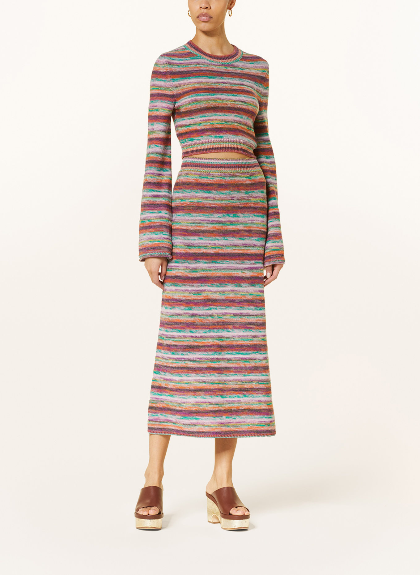 Chloé Cropped-Pullover, Farbe: ORANGE/ LILA/ GRÜN (Bild 2)