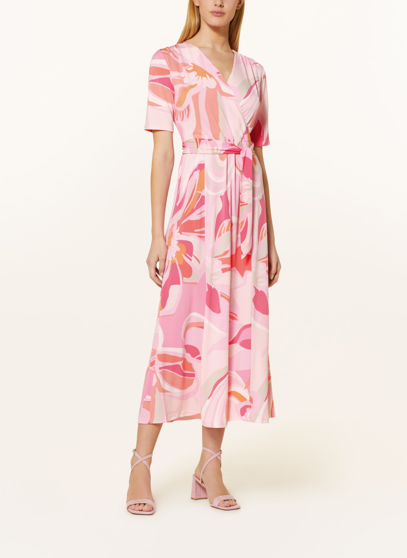 Betty Barclay Jersey dress, Color: SALMON/ WHITE/ PINK (Image 2)