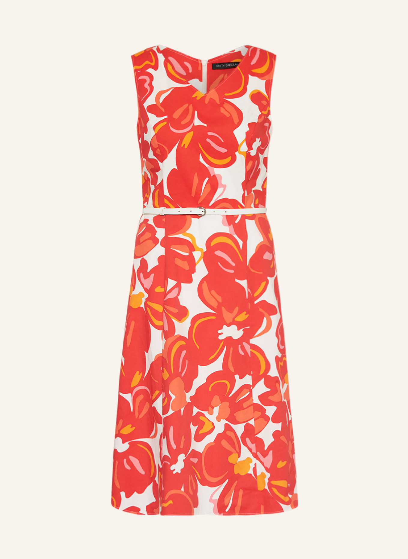 Betty Barclay Dress, Color: WHITE/ RED/ ORANGE (Image 1)