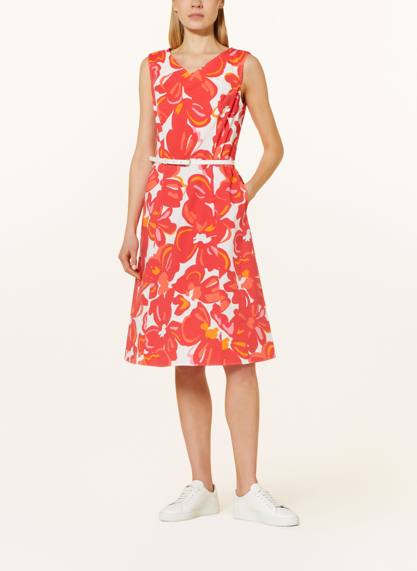 Betty Barclay Dress, Color: WHITE/ RED/ ORANGE (Image 2)