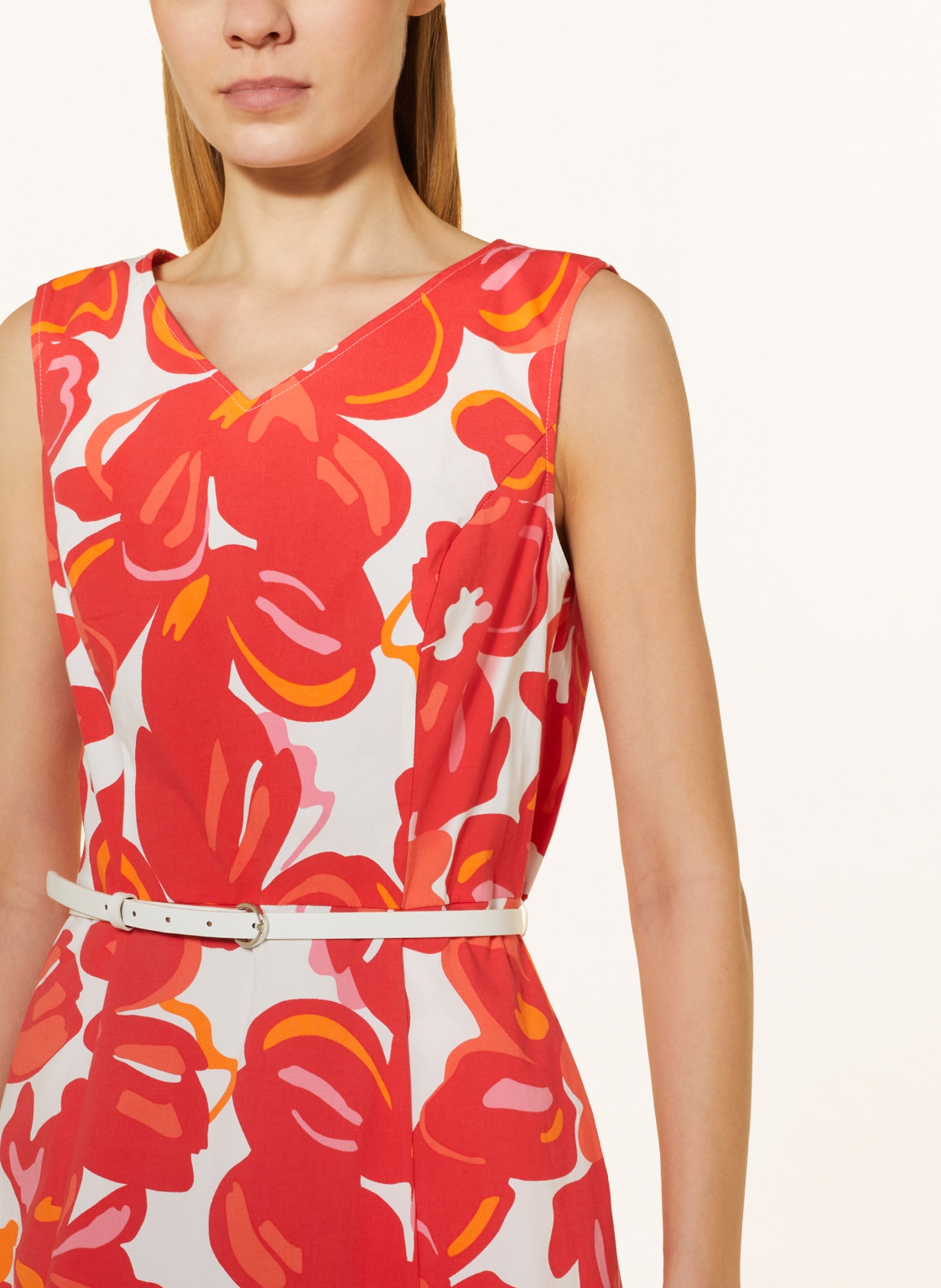 Betty Barclay Dress, Color: WHITE/ RED/ ORANGE (Image 4)