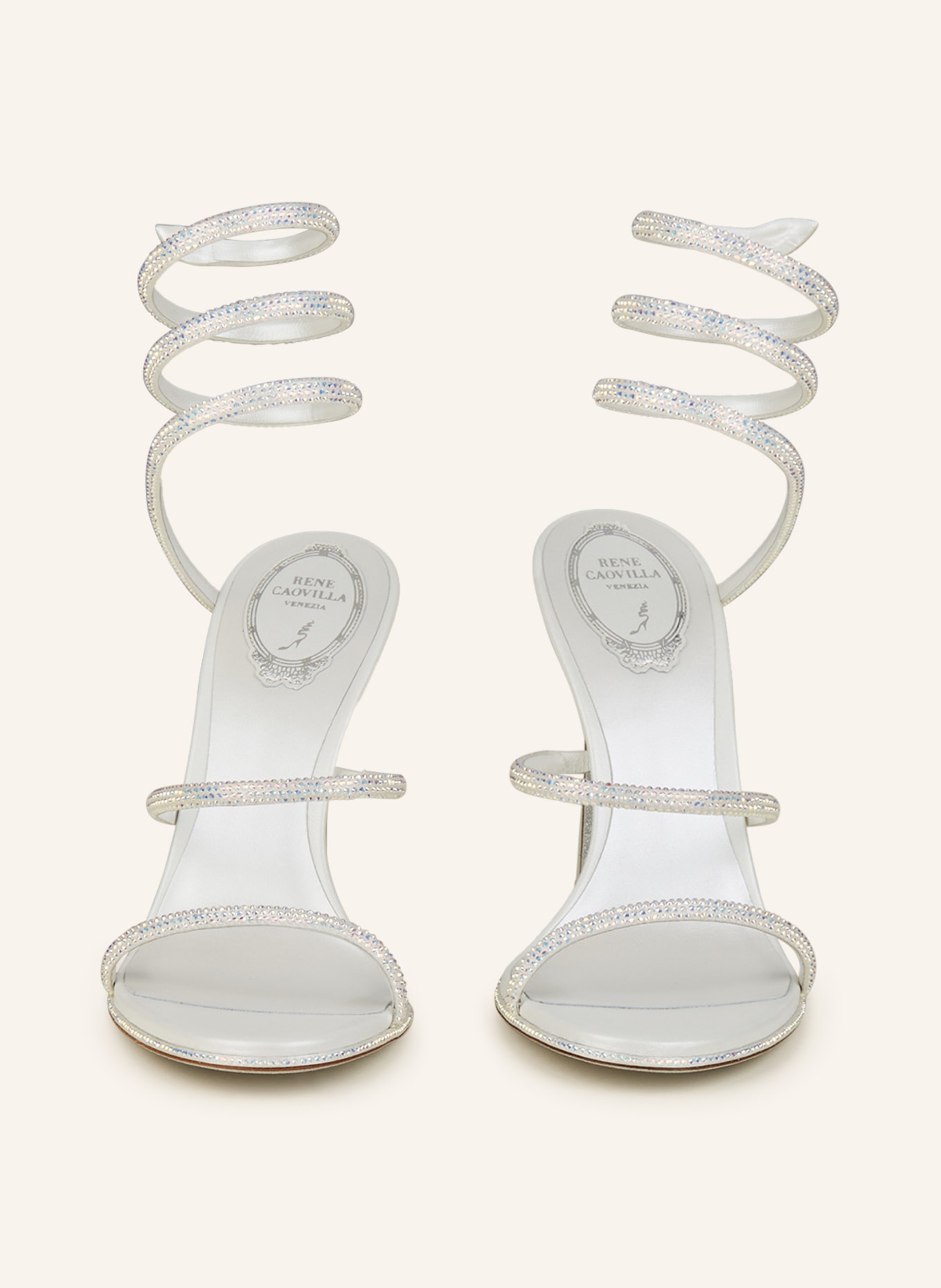 RENE CAOVILLA Sandaletten CLEO mit Schmucksteinen, Farbe: WEISS (Bild 3)