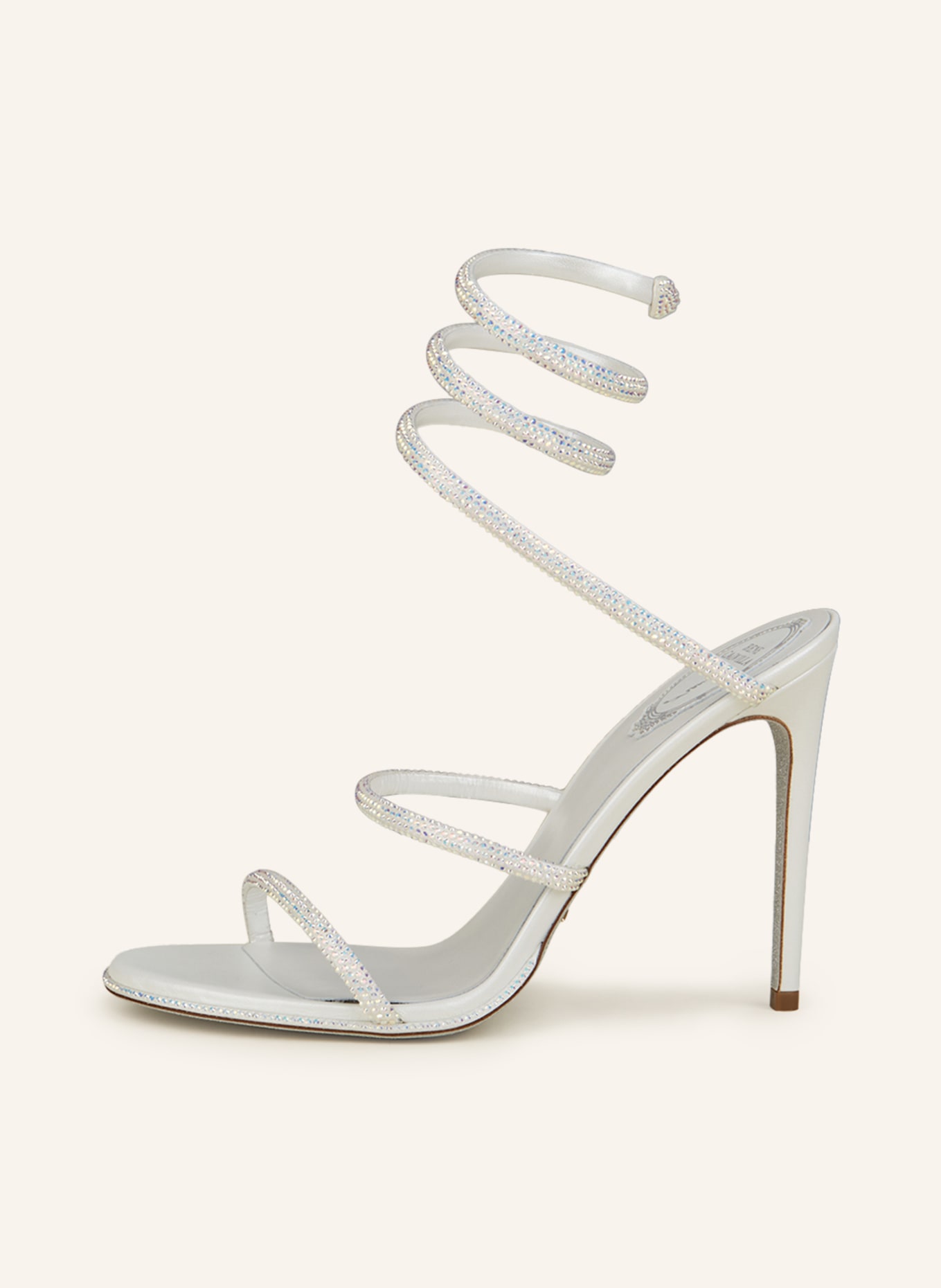 RENE CAOVILLA Sandals CLEO with decorative gems, Color: WHITE (Image 4)