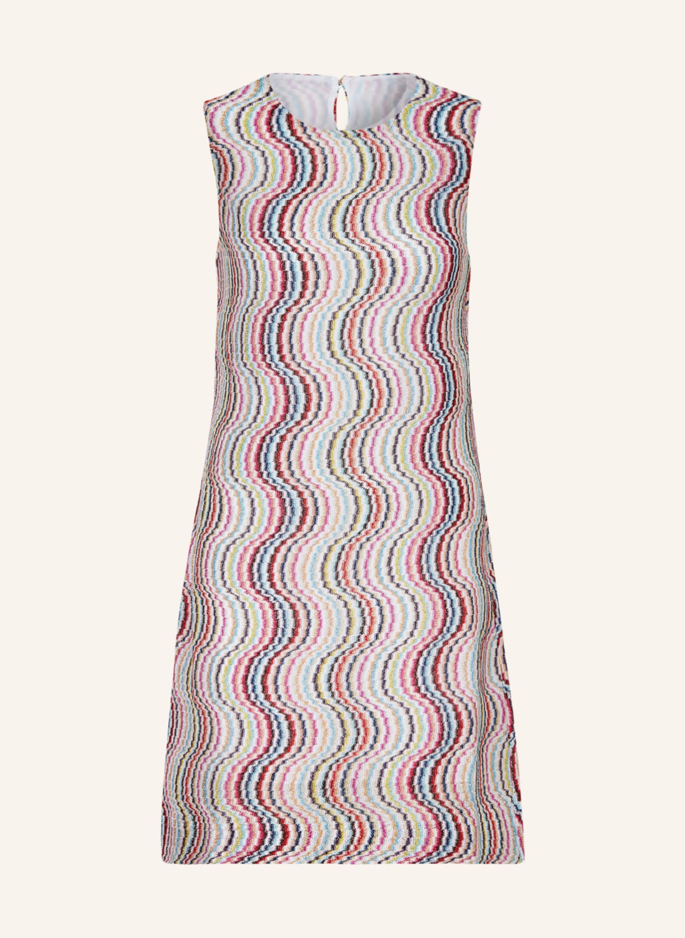 MISSONI Strickkleid mit Glanzgarn, Farbe: WEISS/ FUCHSIA/ HELLBLAU (Bild 1)
