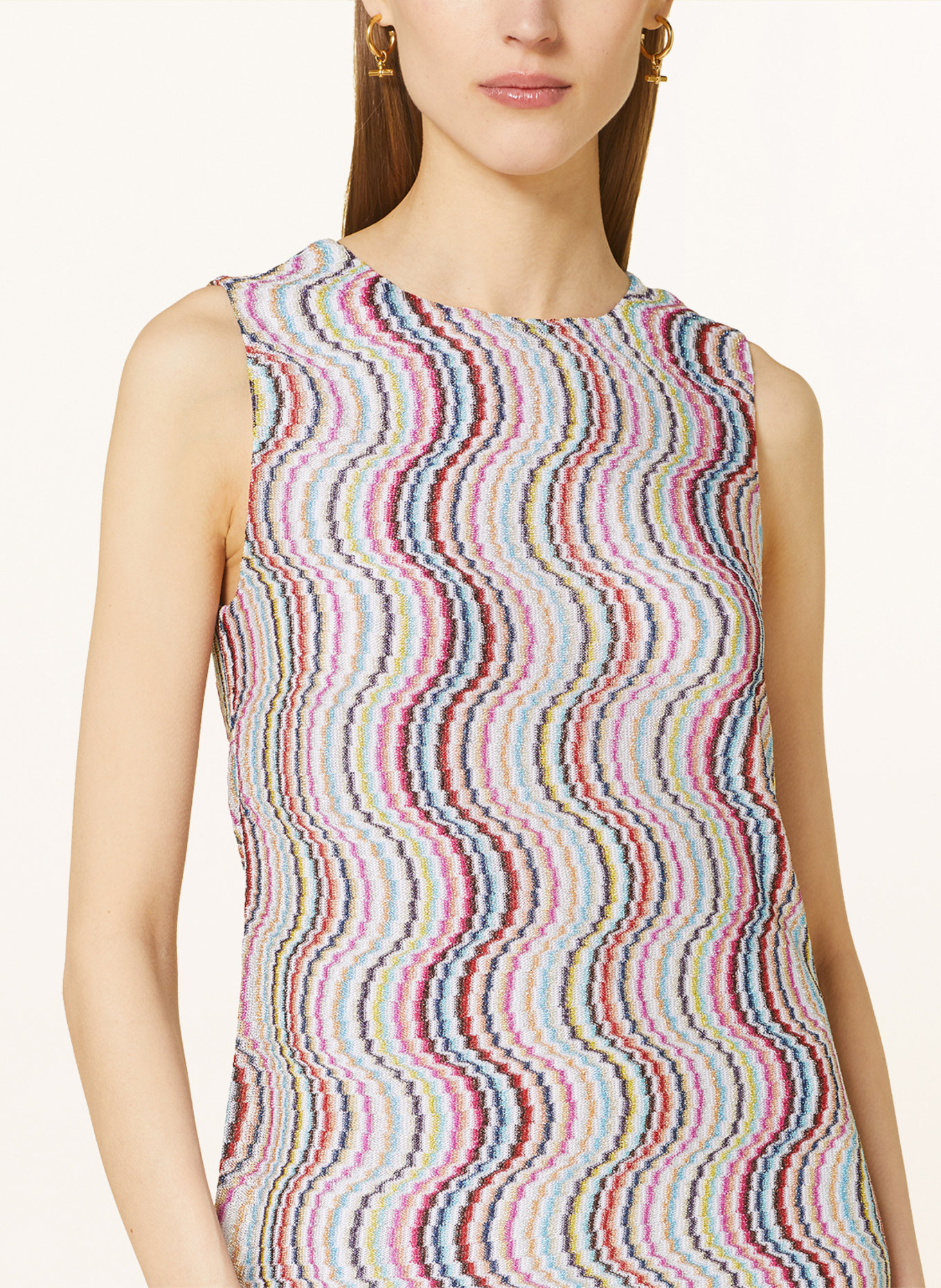 MISSONI Knit dress with glitter thread, Color: WHITE/ FUCHSIA/ LIGHT BLUE (Image 4)