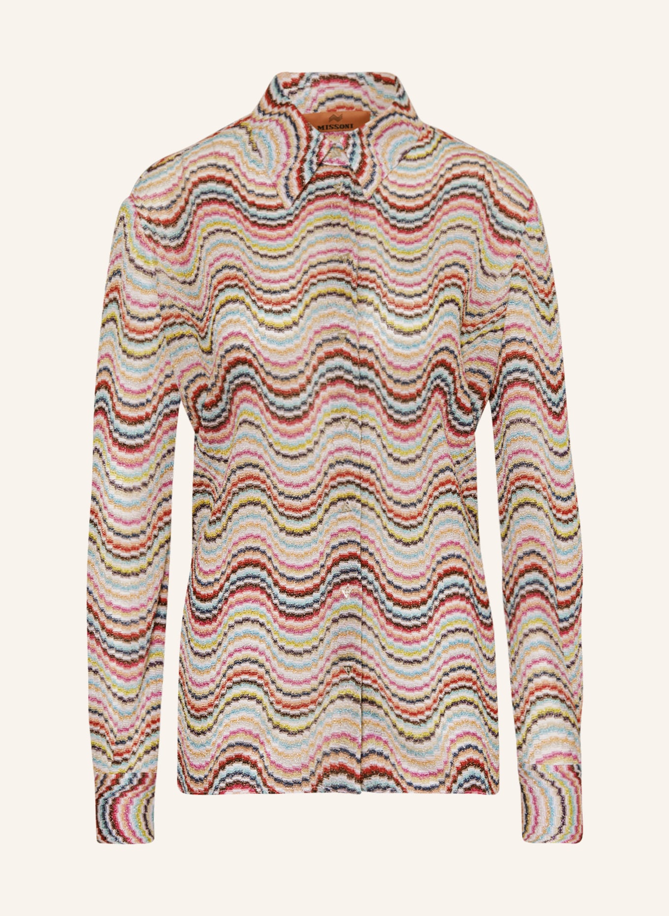 MISSONI Knit blouse with glitter yarn, Color: PINK/ LIGHT BLUE/ YELLOW (Image 1)