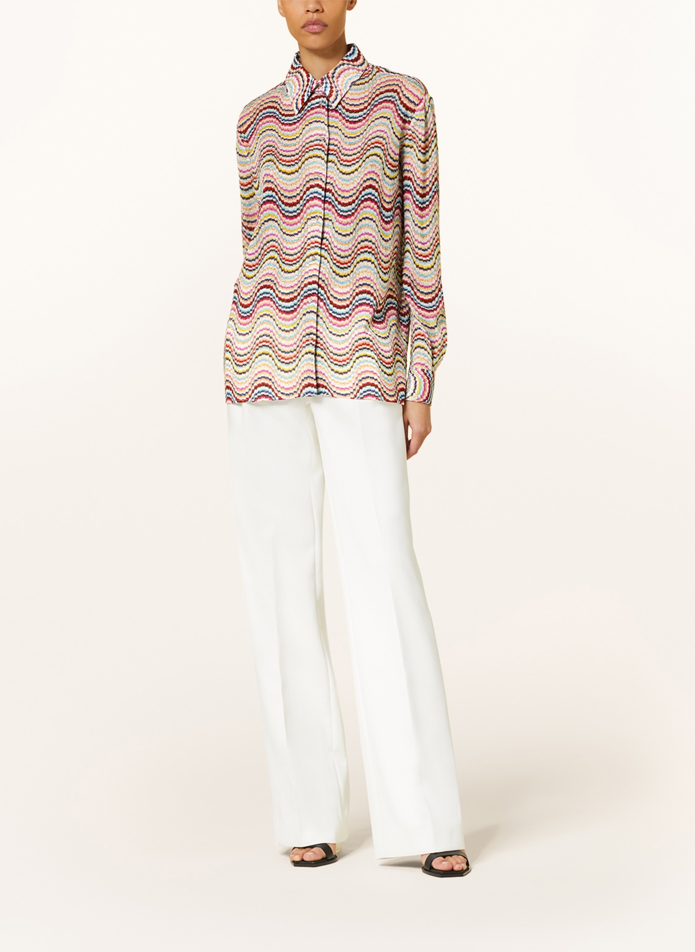 MISSONI Knit blouse with glitter yarn, Color: PINK/ LIGHT BLUE/ YELLOW (Image 2)