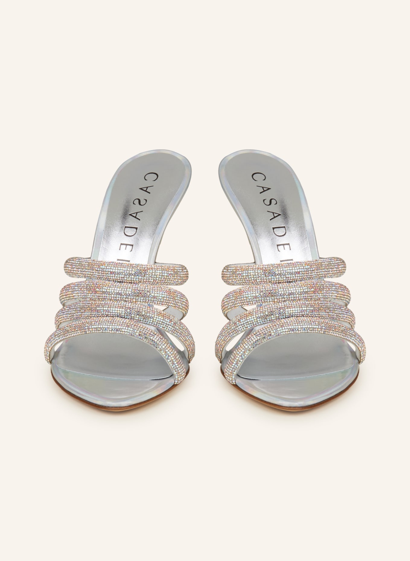CASADEI Mules SCARLET HOLLYWOOD with decorative gems: SILVER