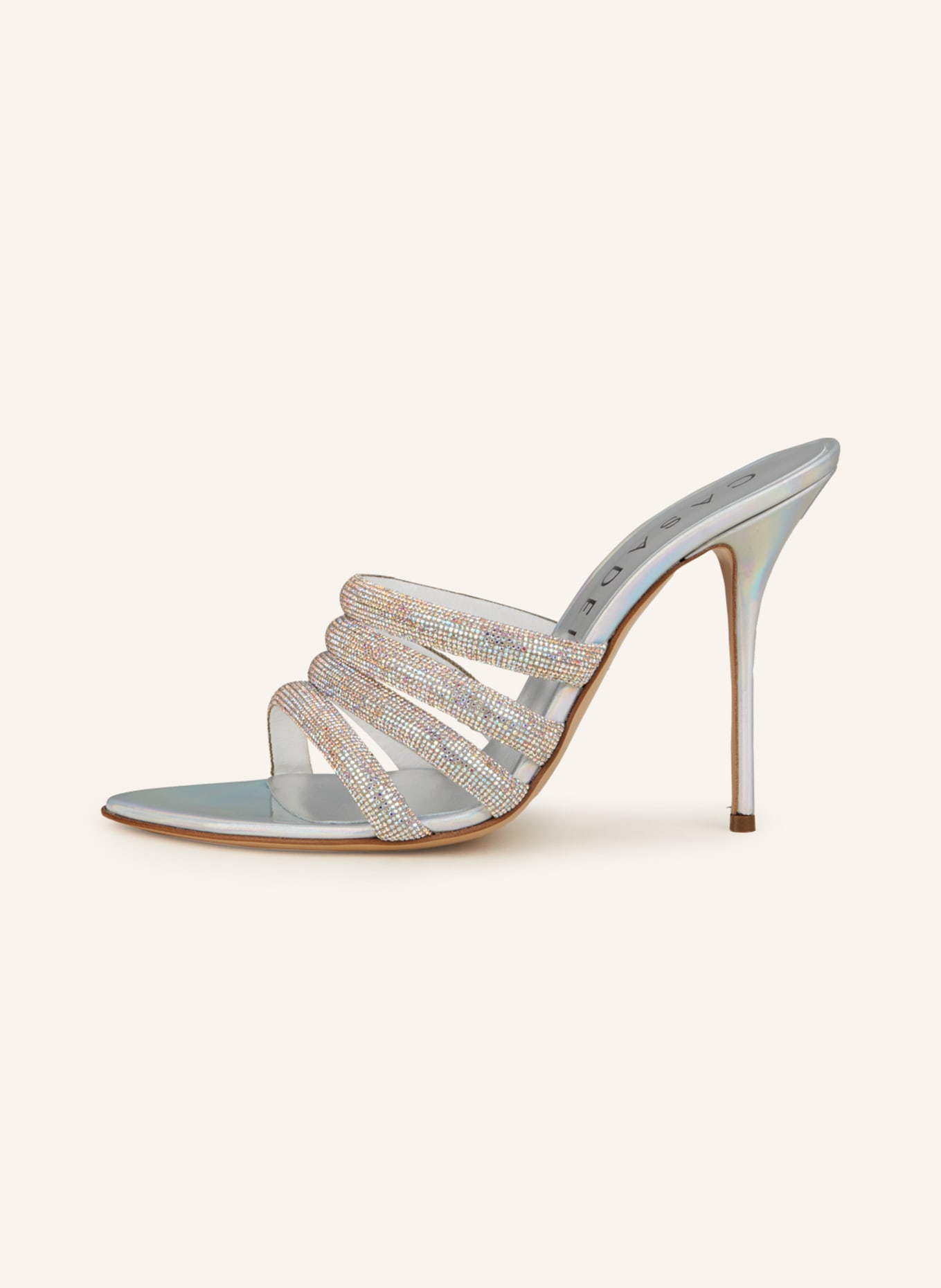 CASADEI Mules SCARLET HOLLYWOOD with decorative gems: SILVER